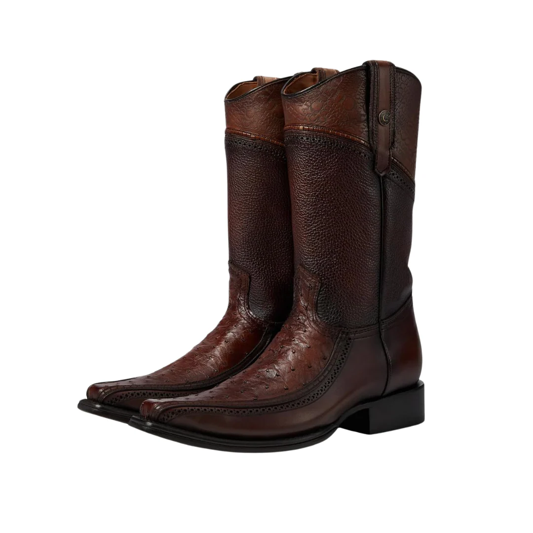 Cuadra CU612 MN Moroni Chestnut Ostrich Laser Narrow Square Toe - Image 3