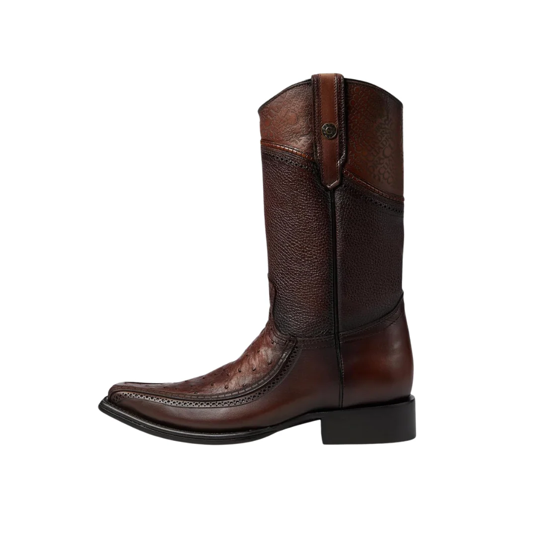 Cuadra CU612 MN Moroni Chestnut Ostrich Laser Narrow Square Toe - Image 5
