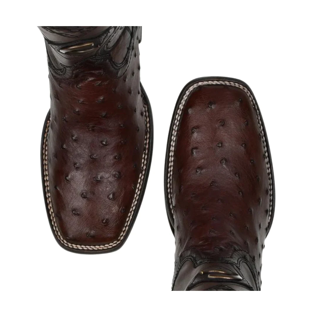 Cuadra CU677 MN Flame Brown Ostrich Laser & Embroidery Square Toe - Image 5