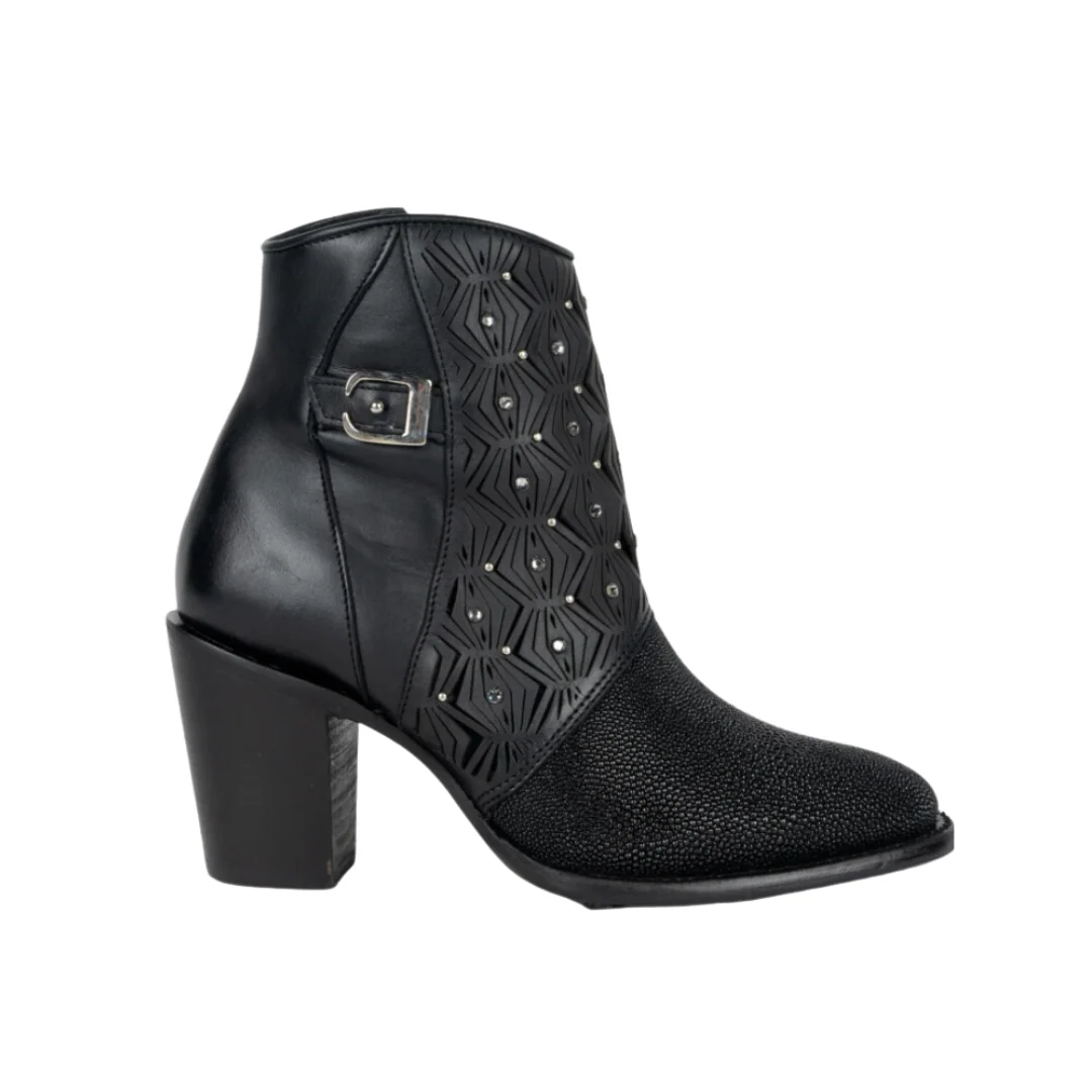 Cuadra CU876 LD Black Stingray Zipper & Studs & Laser Snip Toe - Image 2