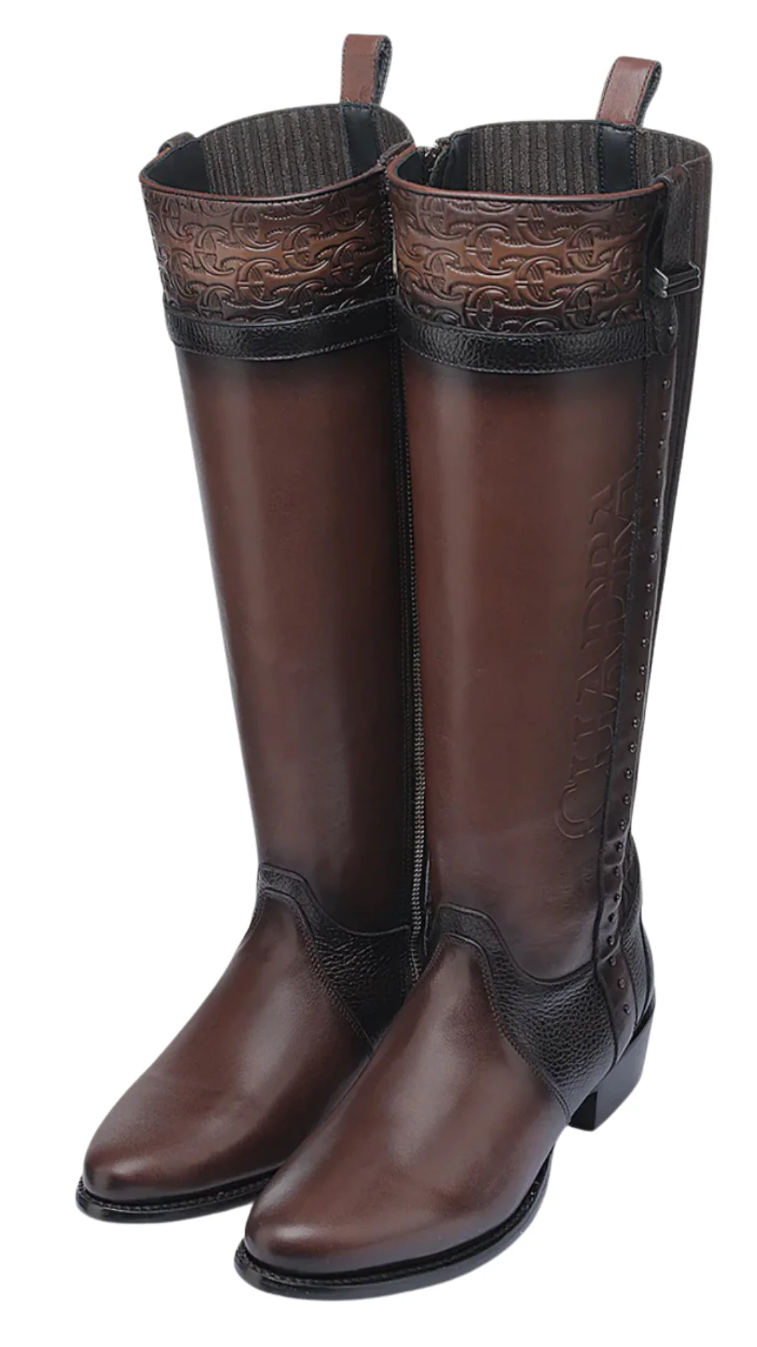 Cuadra CU879 LD Chocolate Laser & Woven Round Toe Cowgirl Boot - Image 3