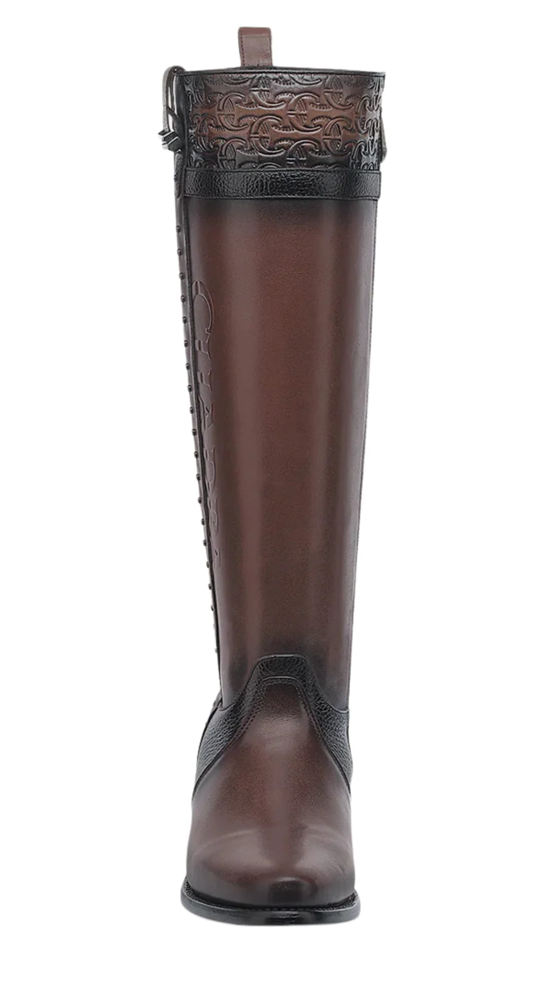 Cuadra CU879 LD Chocolate Laser & Woven Round Toe Cowgirl Boot - Image 4