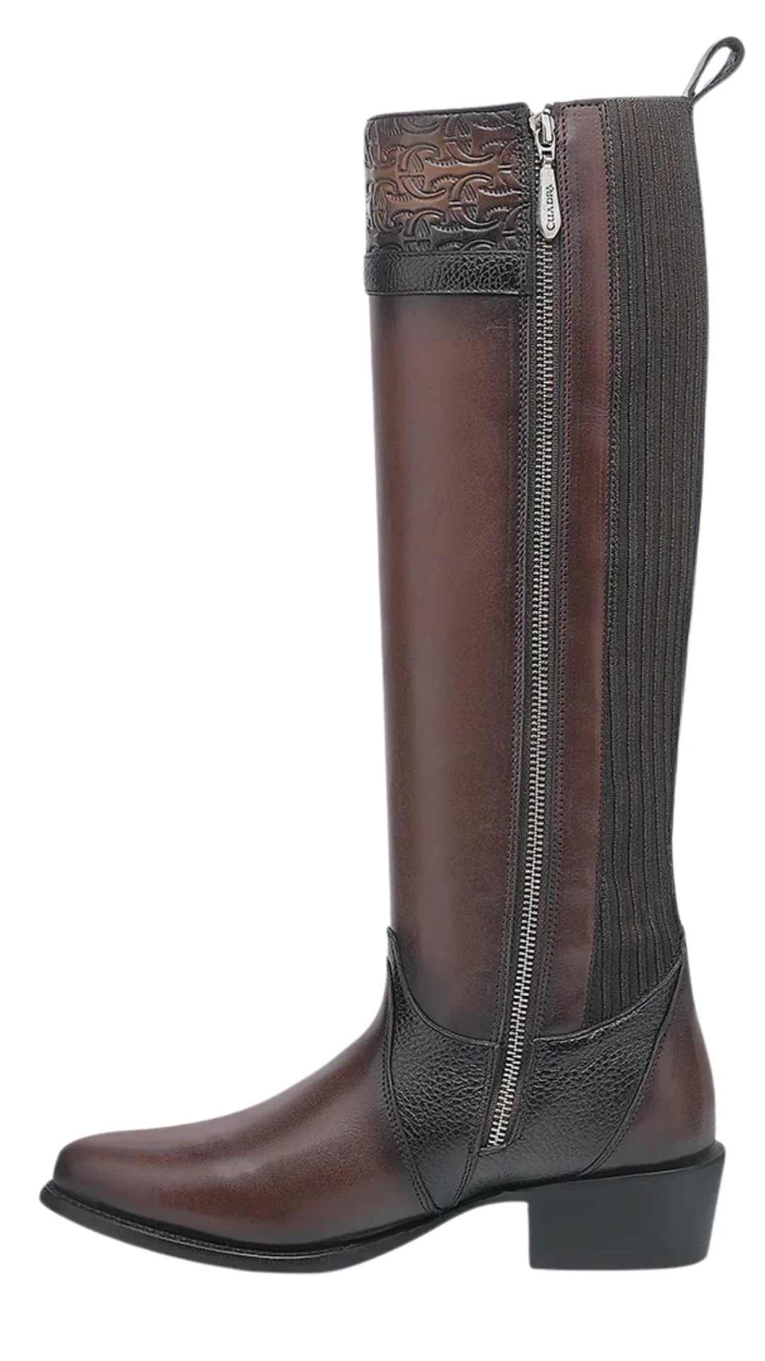 Cuadra CU879 LD Chocolate Laser & Woven Round Toe Cowgirl Boot - Image 5