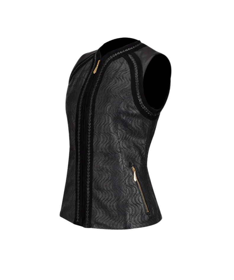 Cuadra JC173 LD Black Natural Woven Vest