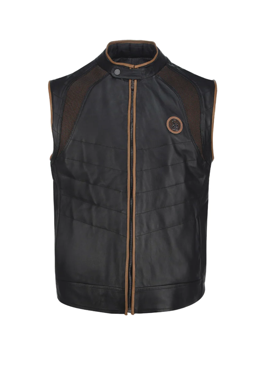 Cuadra JC190 MN Brown Zipper Vest - Image 2