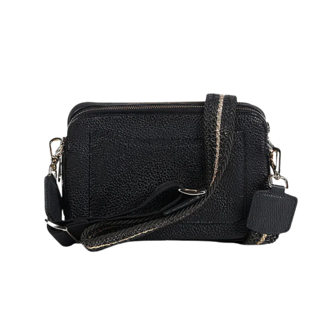 Cuadra Women Bag DU637 LD Black Stingray Zipper & Studs Bag - Image 2