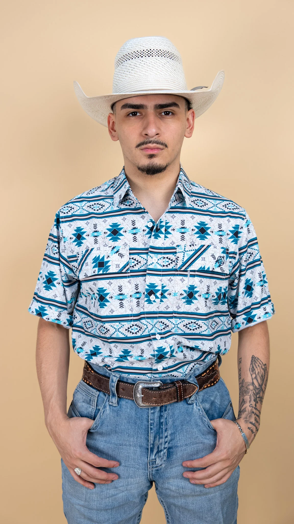 Cuero Line Short Sleeve Mark Button-Up
