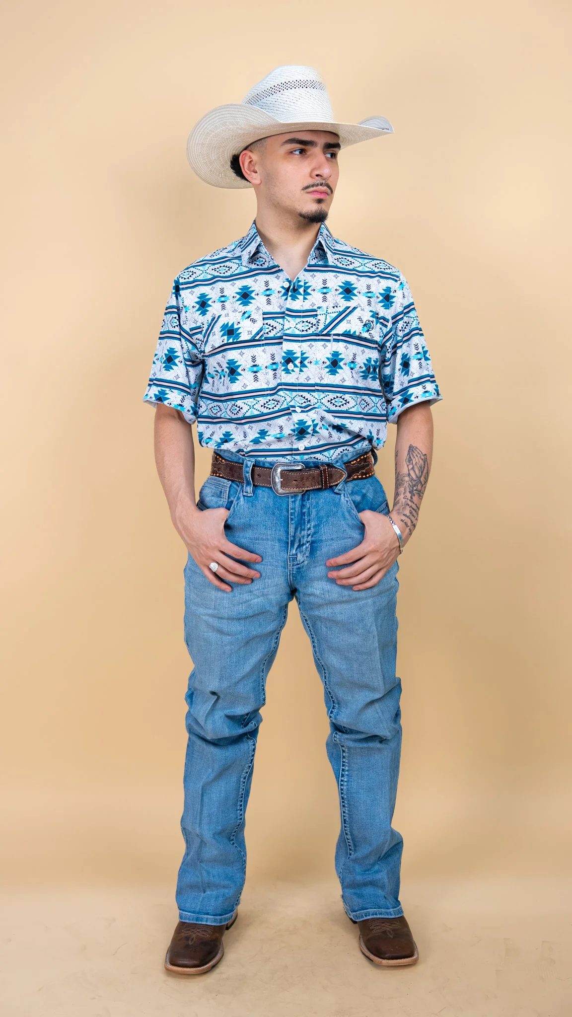 Cuero Line Short Sleeve Mark Button-Up - Image 4