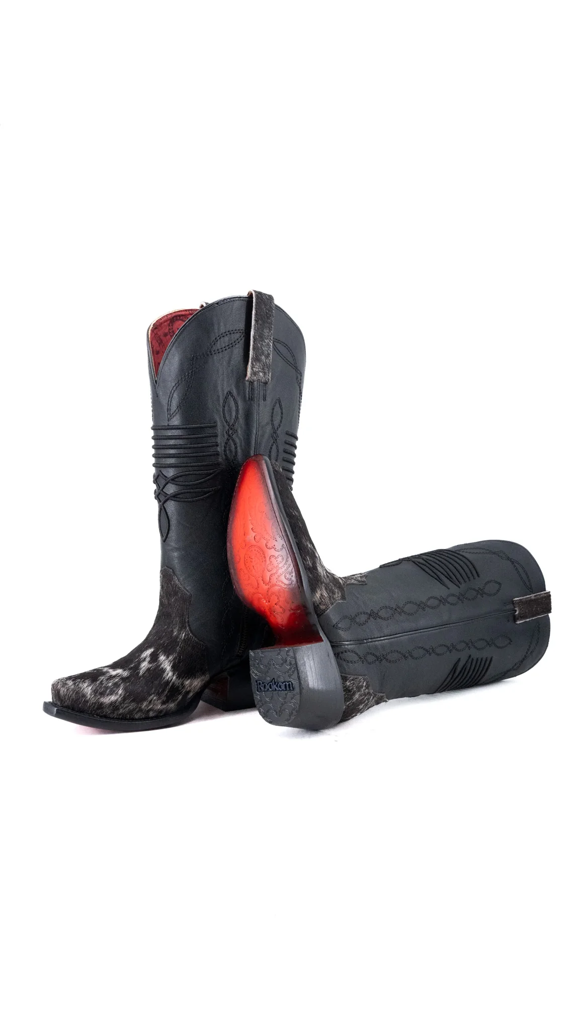 Dalia Midi Cowhide Red Bottom Wide Calf Snip Toe Cowgirl Boot Size 5.5 Box CW44 - Image 2