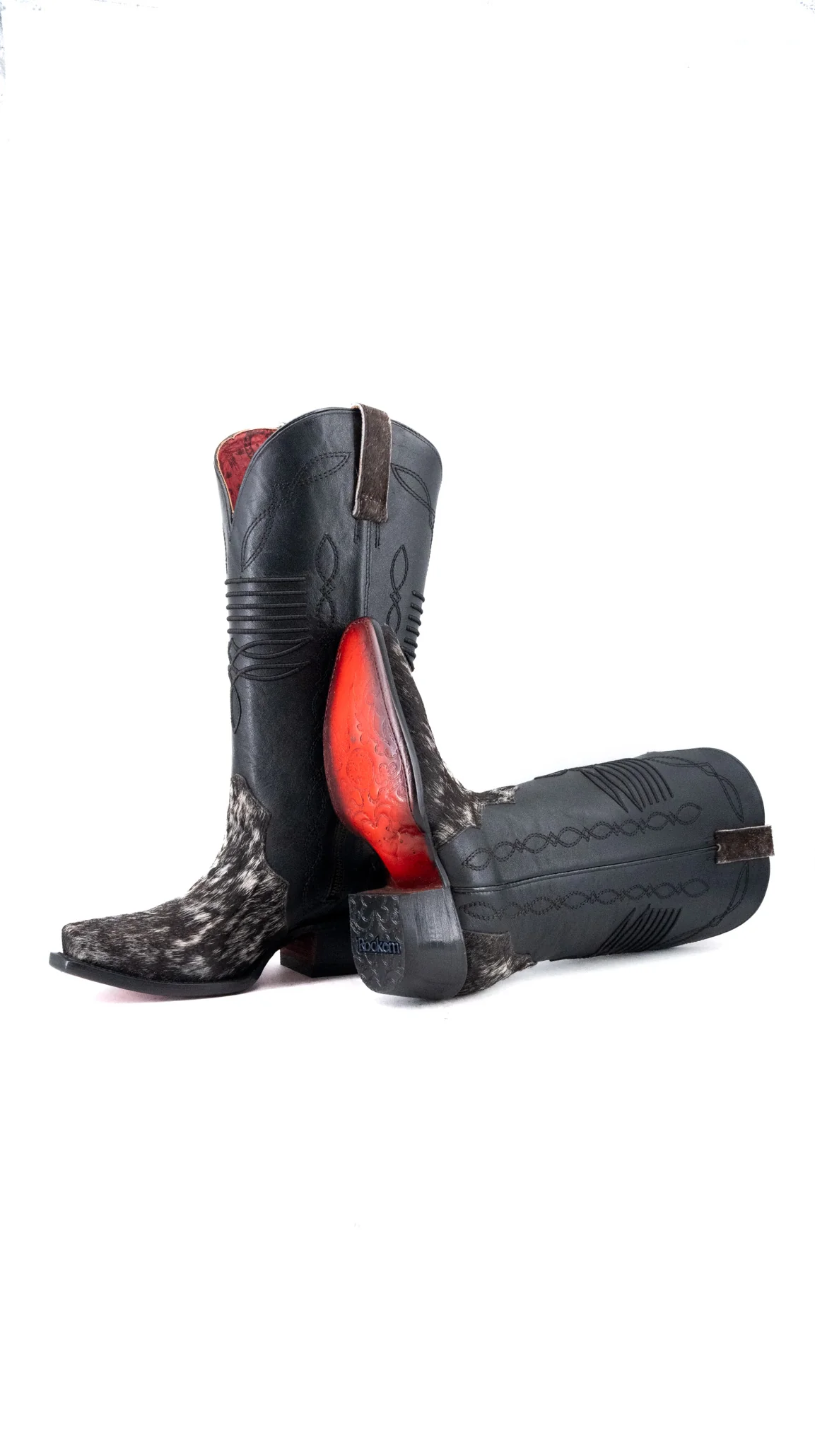 Dalia Midi Cowhide Red Bottom Wide Calf Snip Toe Cowgirl Boot Size 6.5 Box CW47 - Image 2