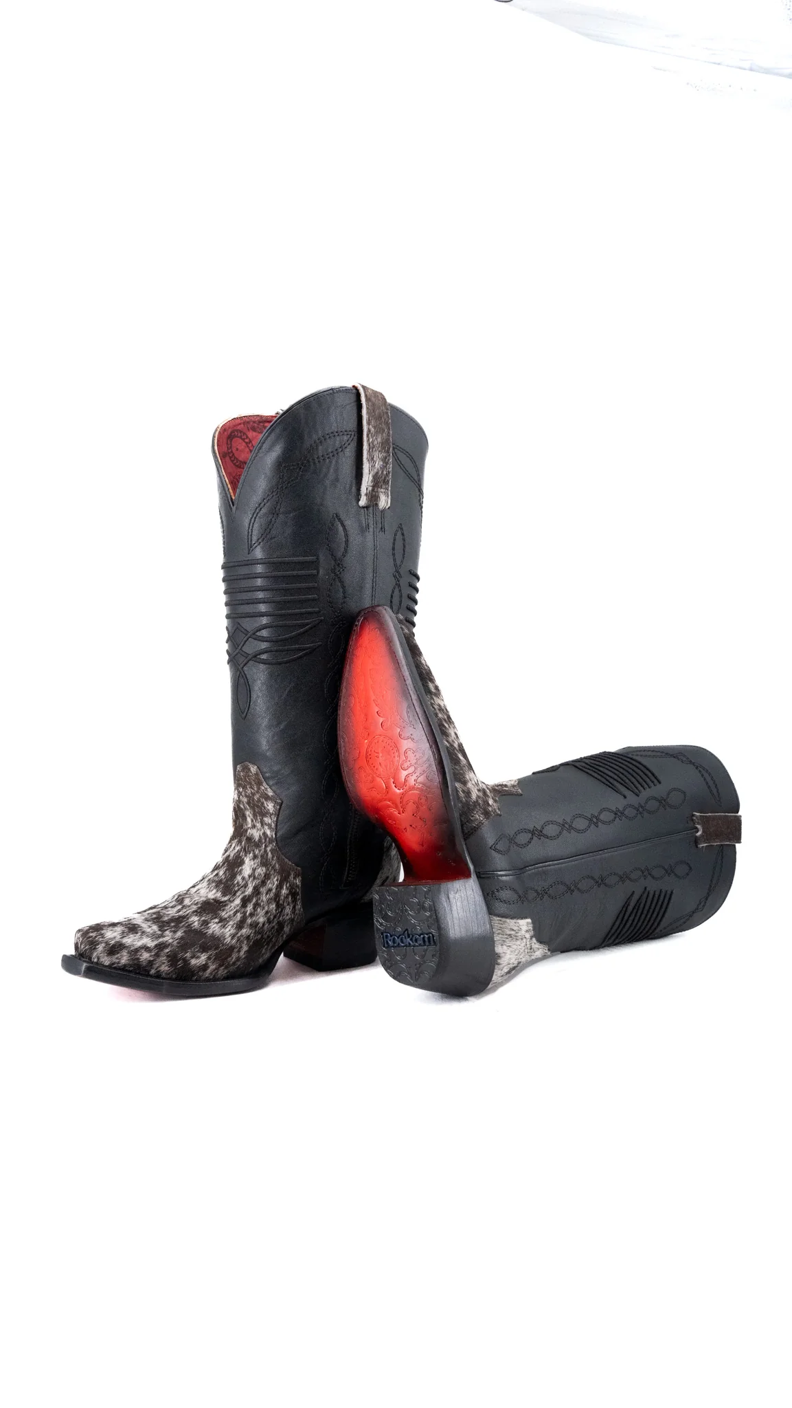 Dalia Midi Cowhide Red Bottom Wide Calf Snip Toe Cowgirl Boot Size 6 Box CW45 - Image 2