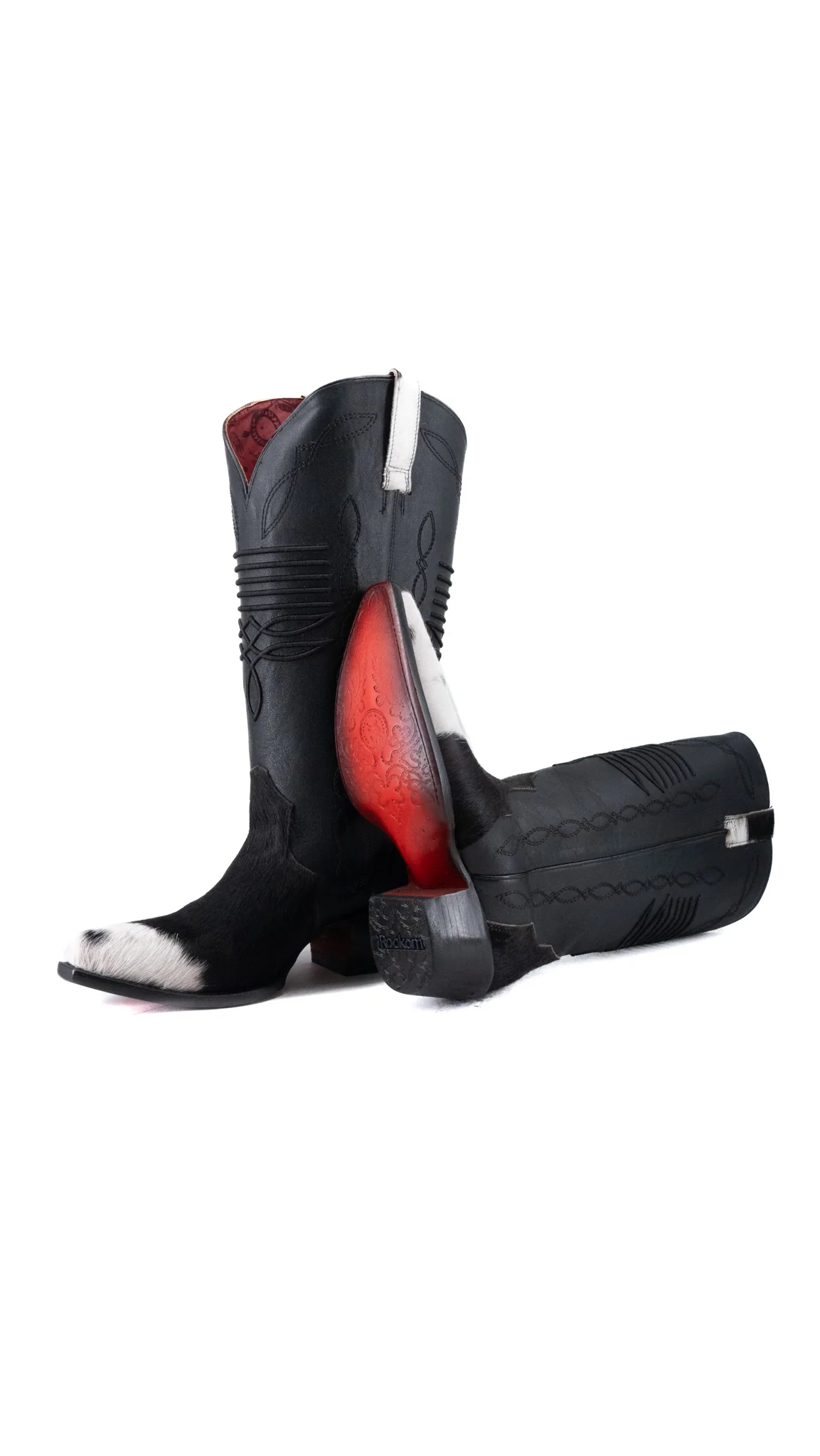 Dalia Midi Cowhide Red Bottom Wide Calf Snip Toe Cowgirl Boot Size 9.5 Box CW61 - Image 2