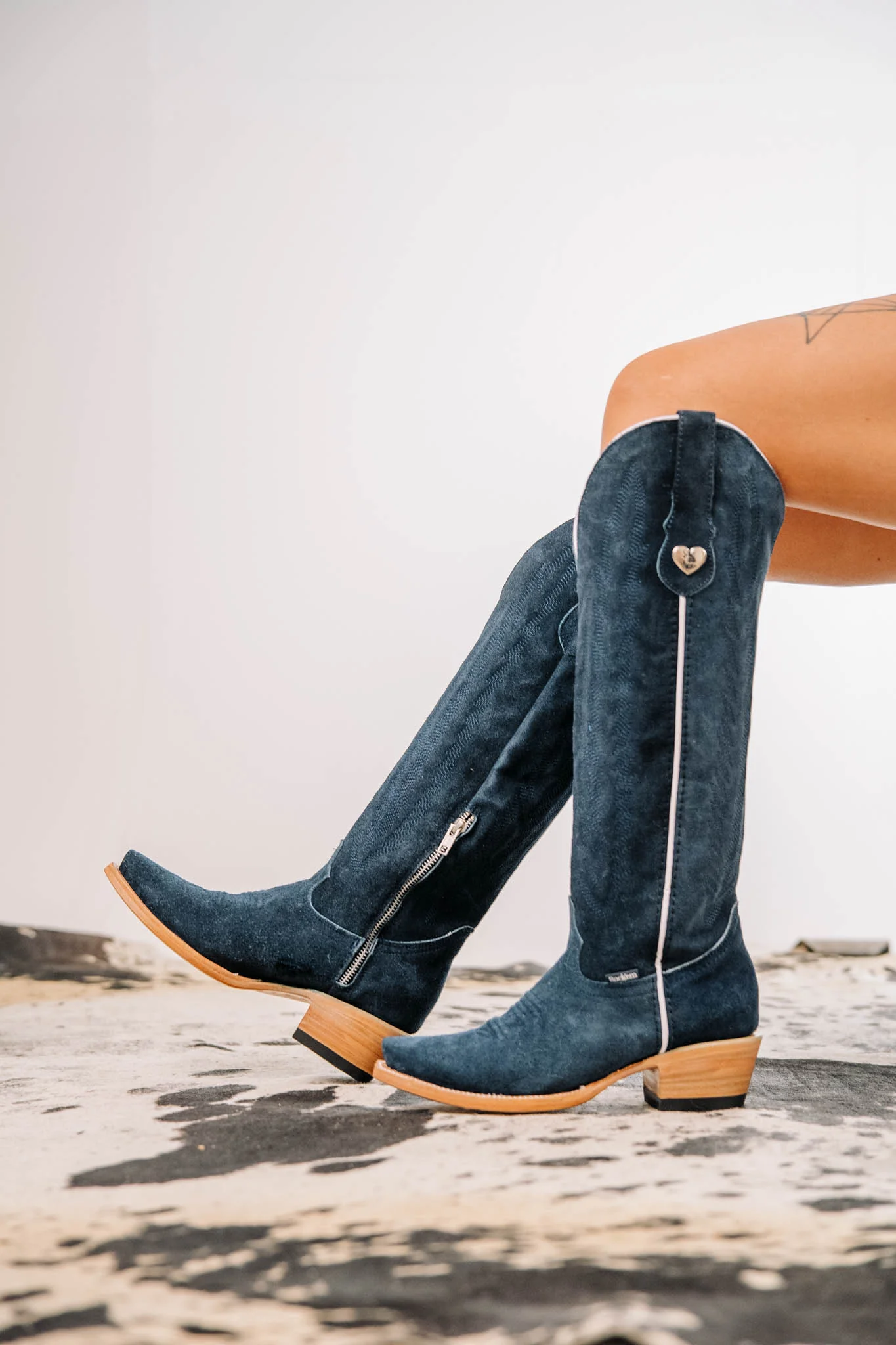Eleanor Primavera Suede Tall Snip Toe Cowgirl Boot - Image 2