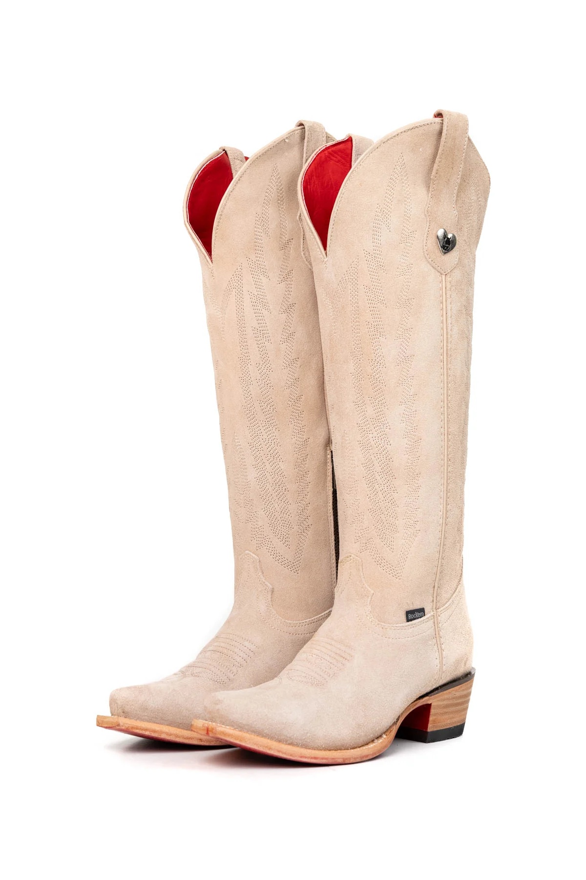 Eleanor Suede Tall Red Bottom Snip Toe Cowgirl Boot - Image 11