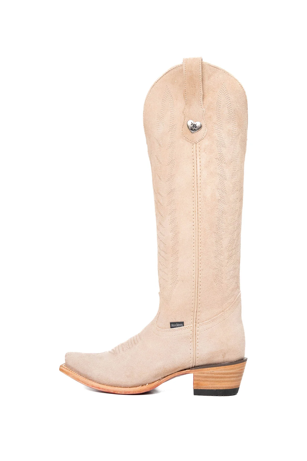 Eleanor Suede Tall Red Bottom Snip Toe Cowgirl Boot - Image 12