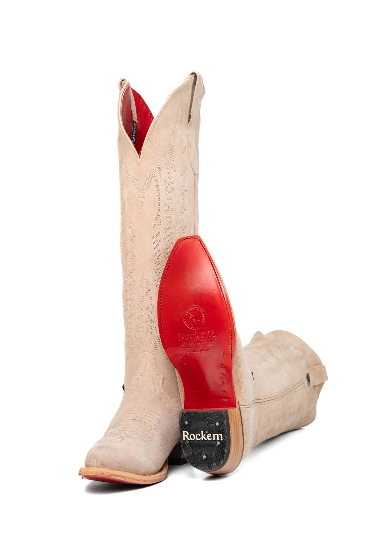 Eleanor Suede Tall Red Bottom Snip Toe Cowgirl Boot - Image 15