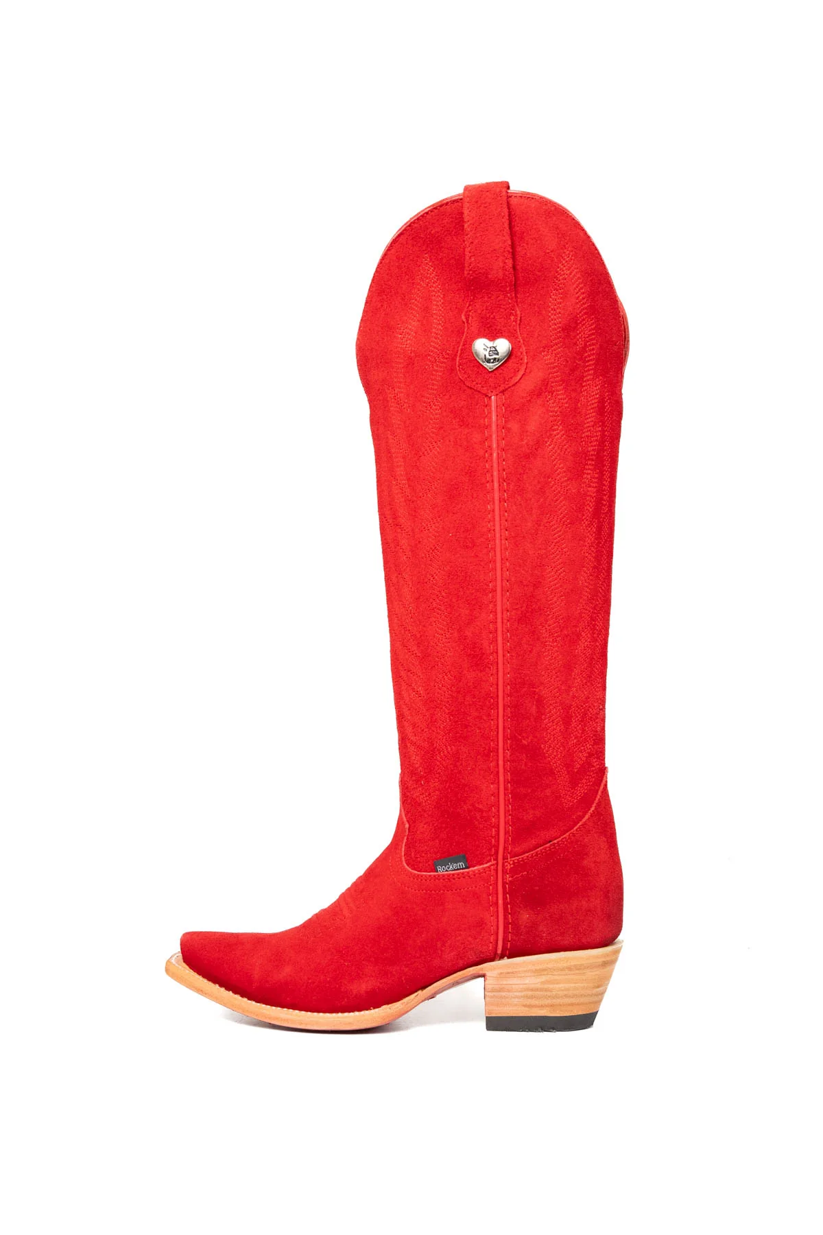 Eleanor Suede Tall Red Bottom Snip Toe Cowgirl Boot - Image 18