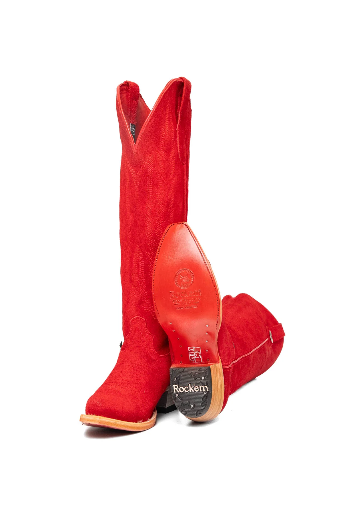 Eleanor Suede Tall Red Bottom Snip Toe Cowgirl Boot - Image 21