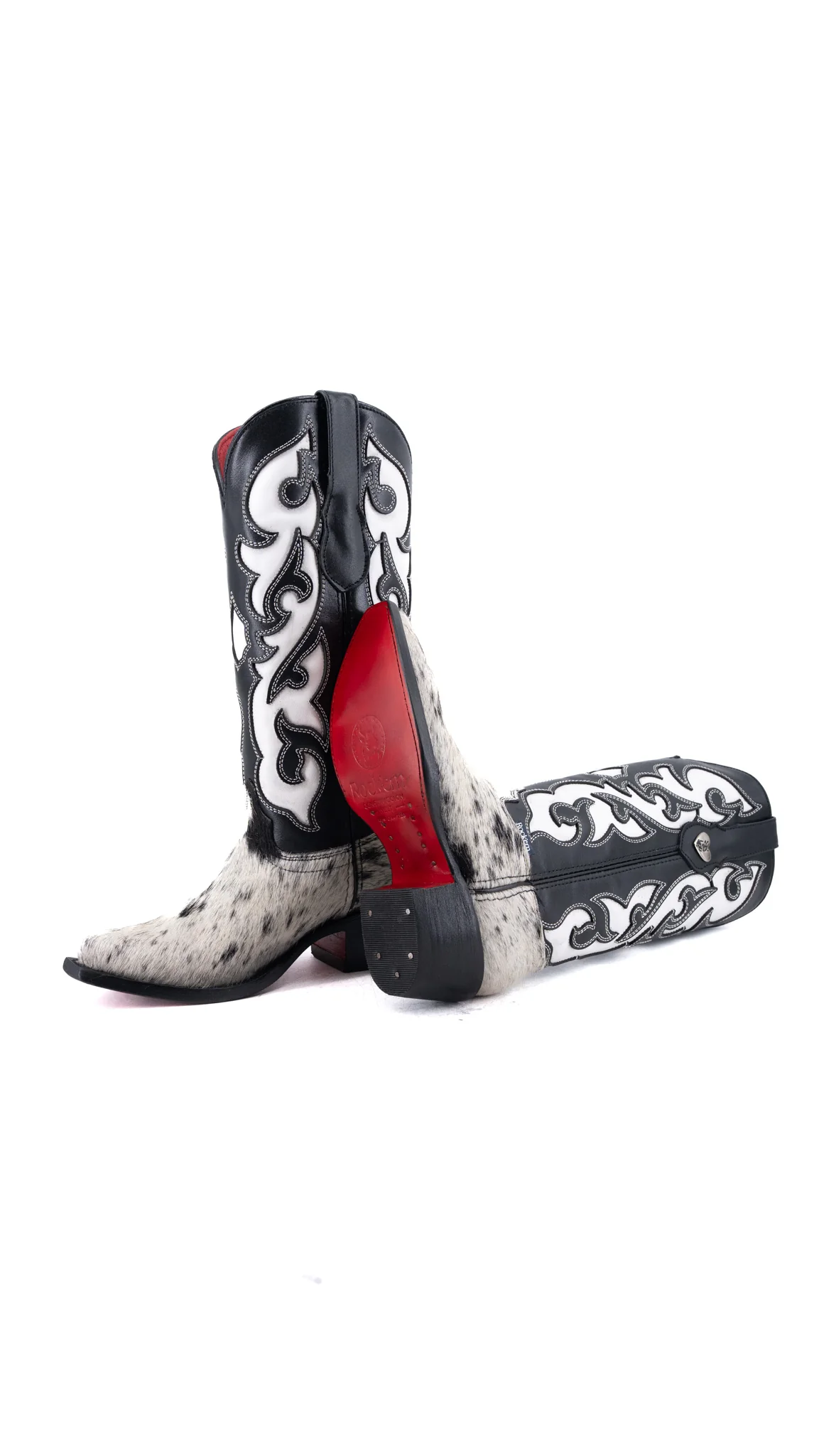 Emely Midi Cowhide Red Bottom Snip Toe Cowgirl Boot  Size 5 Box CW97 - Image 2