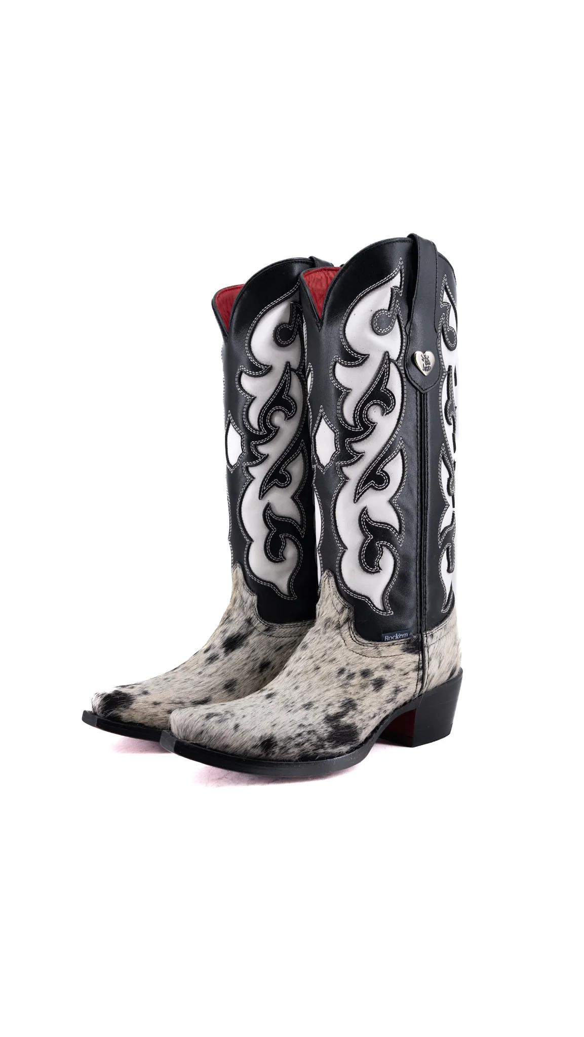 Emely Midi Cowhide Red Bottom Snip Toe Cowgirl Boot  Size 6 Box CW100