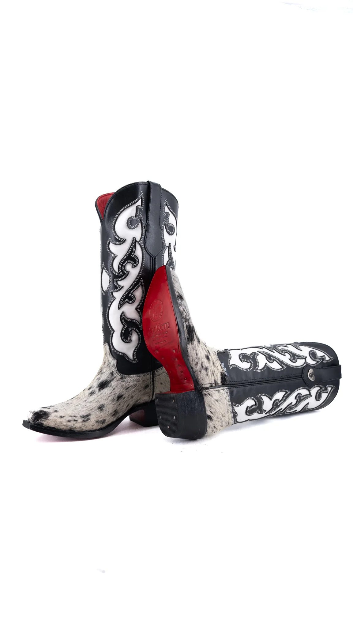 Emely Midi Cowhide Red Bottom Snip Toe Cowgirl Boot  Size 6 Box CW100 - Image 2