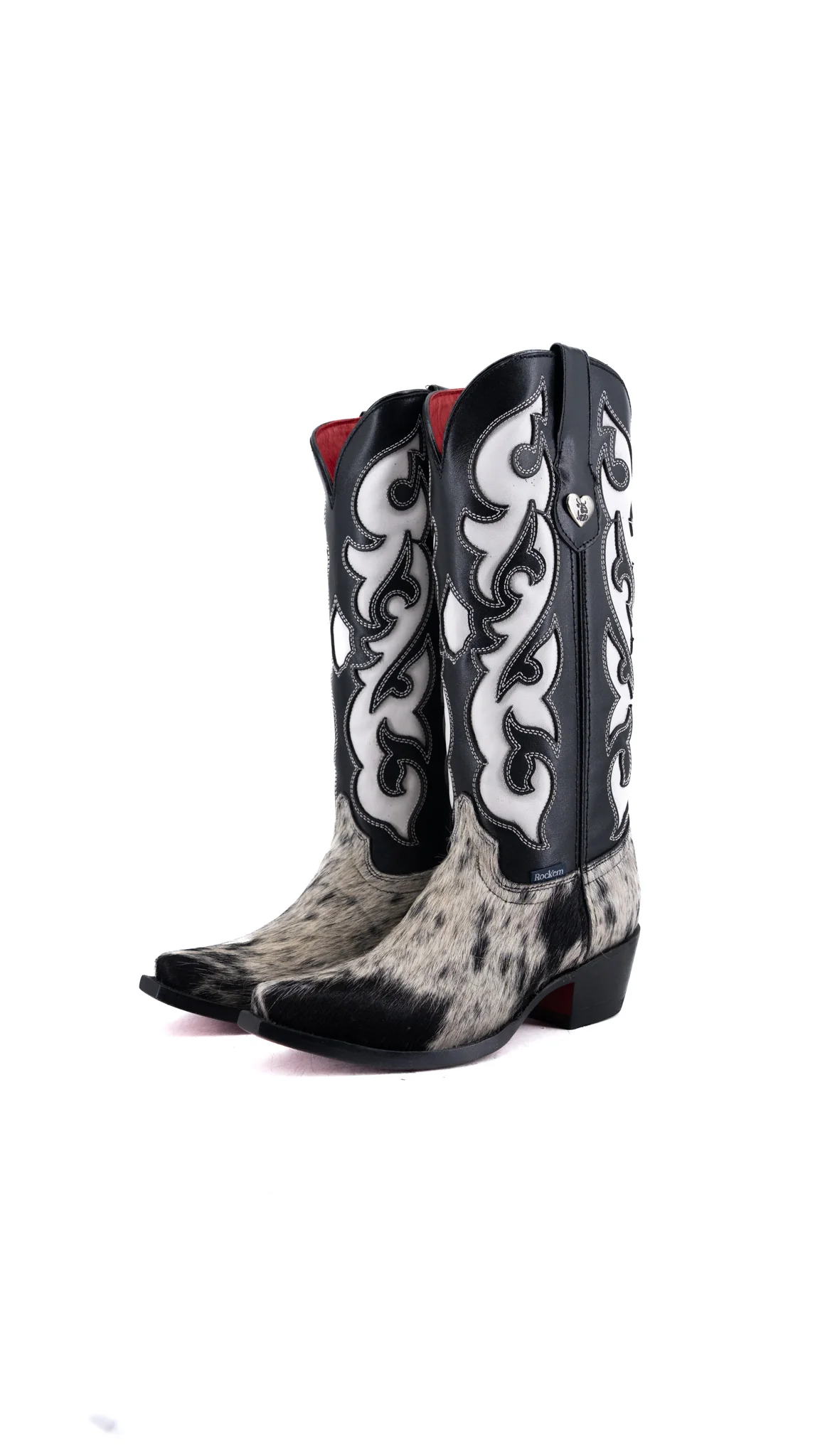 Emely Midi Cowhide Red Bottom Snip Toe Cowgirl Boot  Size 6 Box CW99