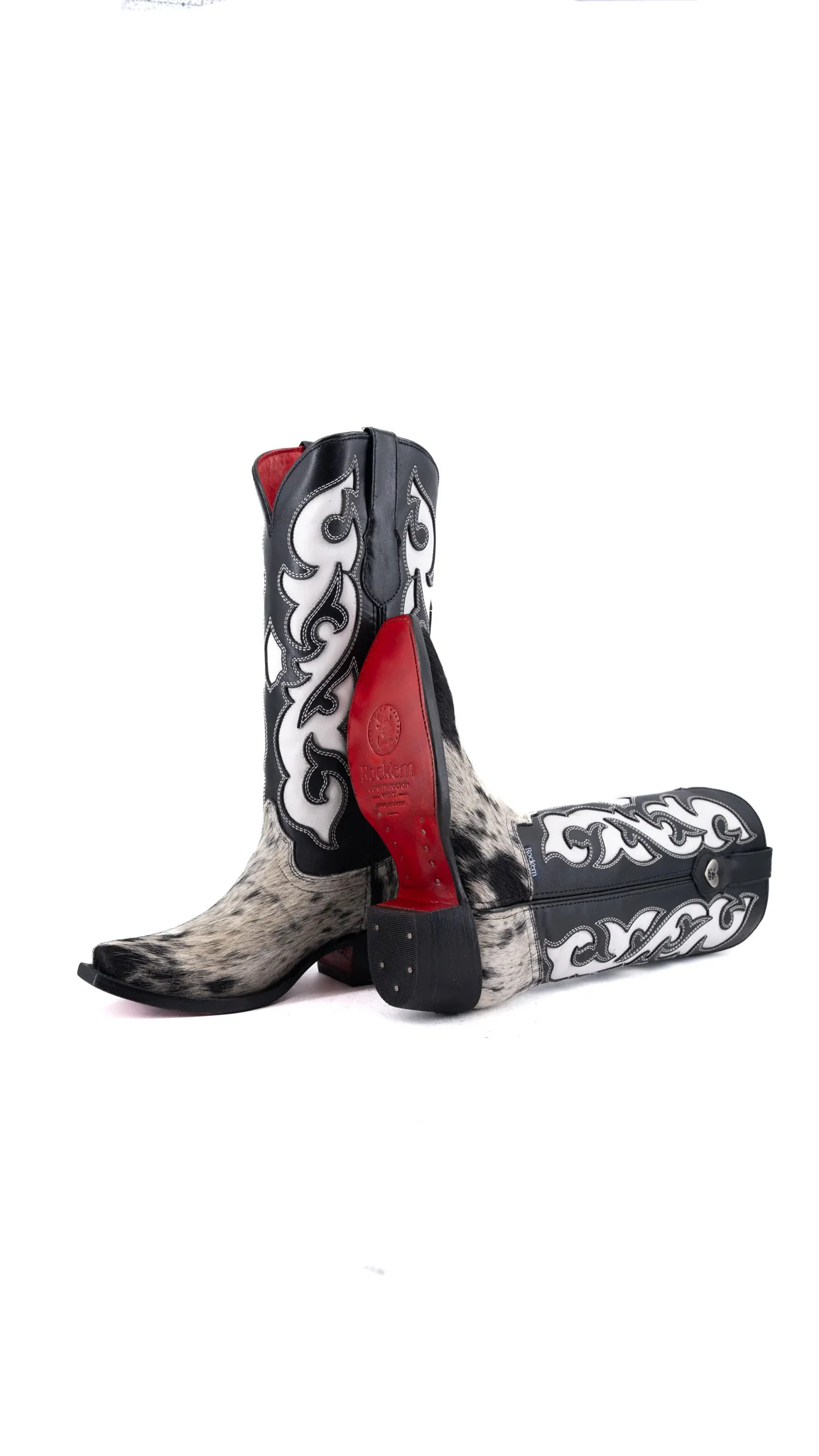 Emely Midi Cowhide Red Bottom Snip Toe Cowgirl Boot  Size 6 Box CW99 - Image 2