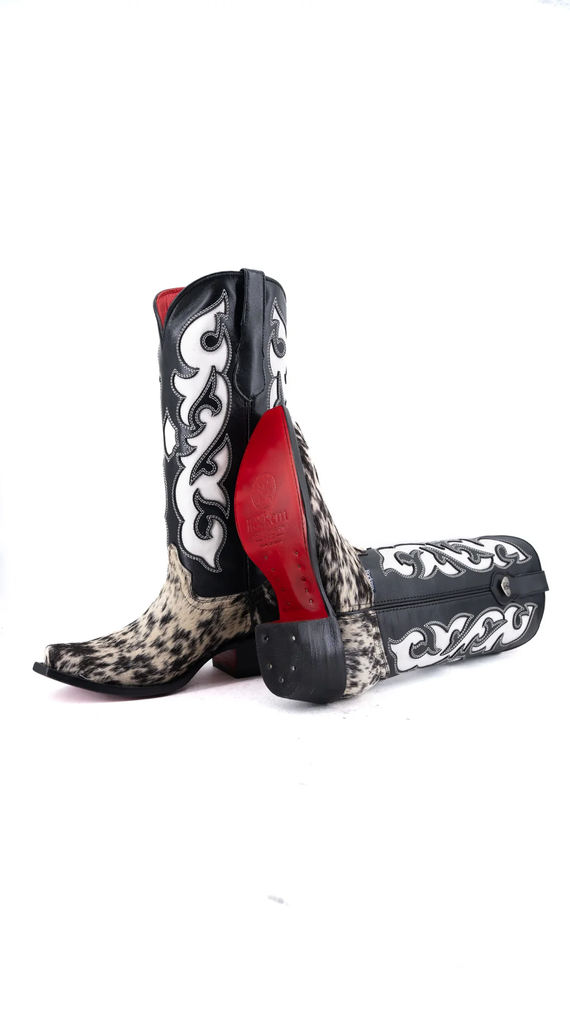 Emely Midi Cowhide Red Bottom Snip Toe Cowgirl Boot Size 7.5 Box CW102 - Image 2