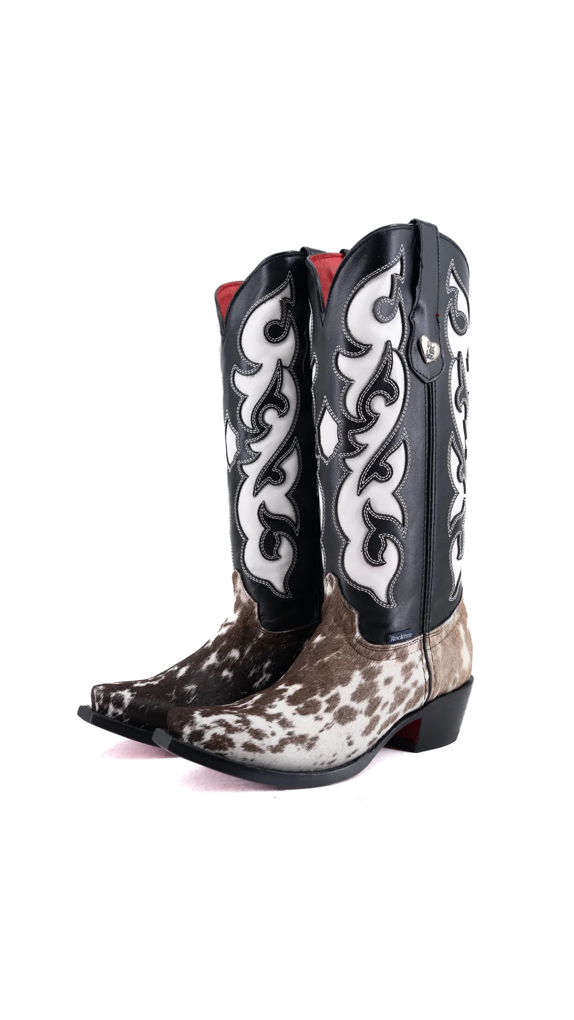 Emely Midi Cowhide Red Bottom Snip Toe Cowgirl Boot  Size 7.5 Box CW103