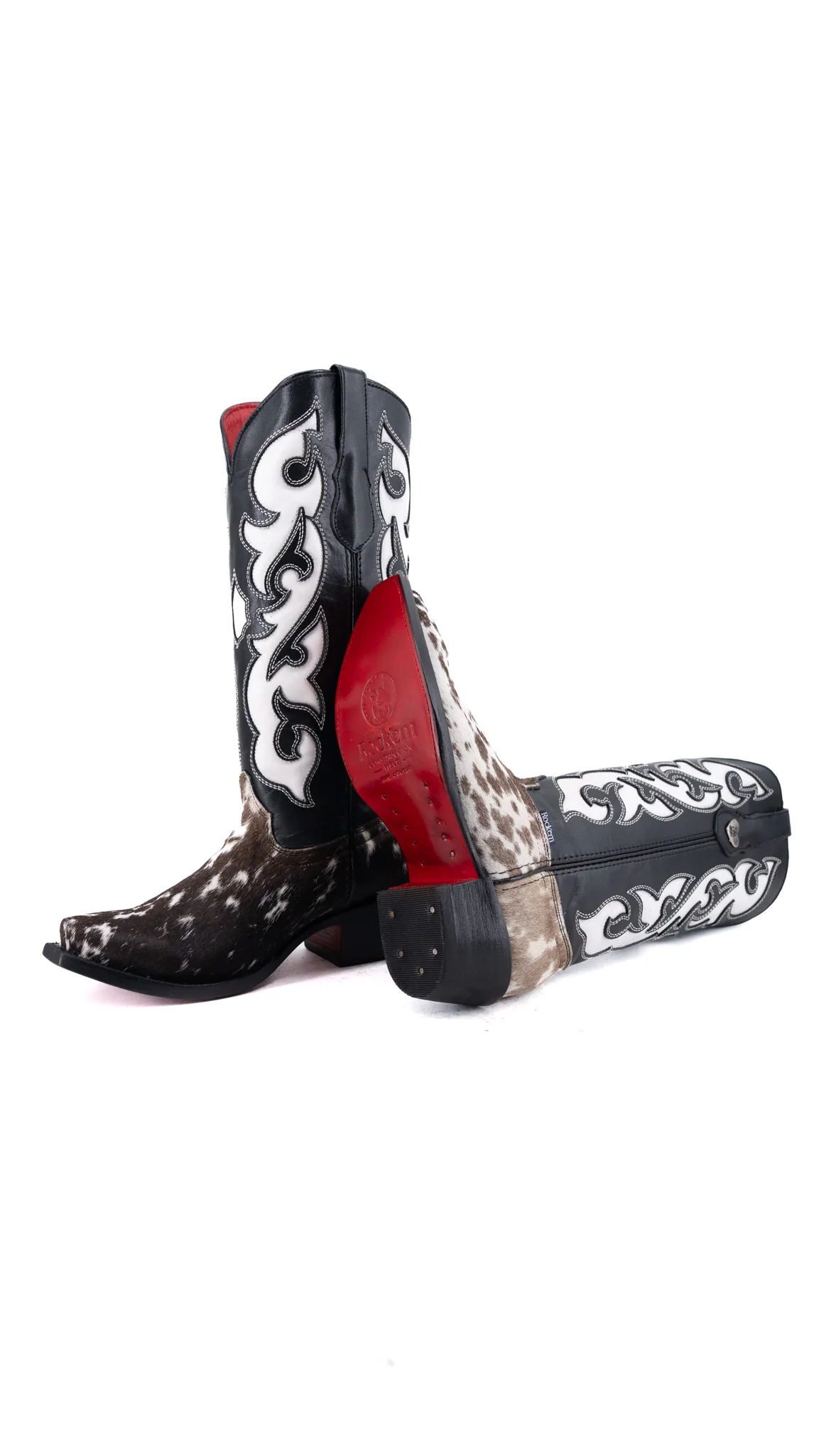 Emely Midi Cowhide Red Bottom Snip Toe Cowgirl Boot  Size 7.5 Box CW103 - Image 2