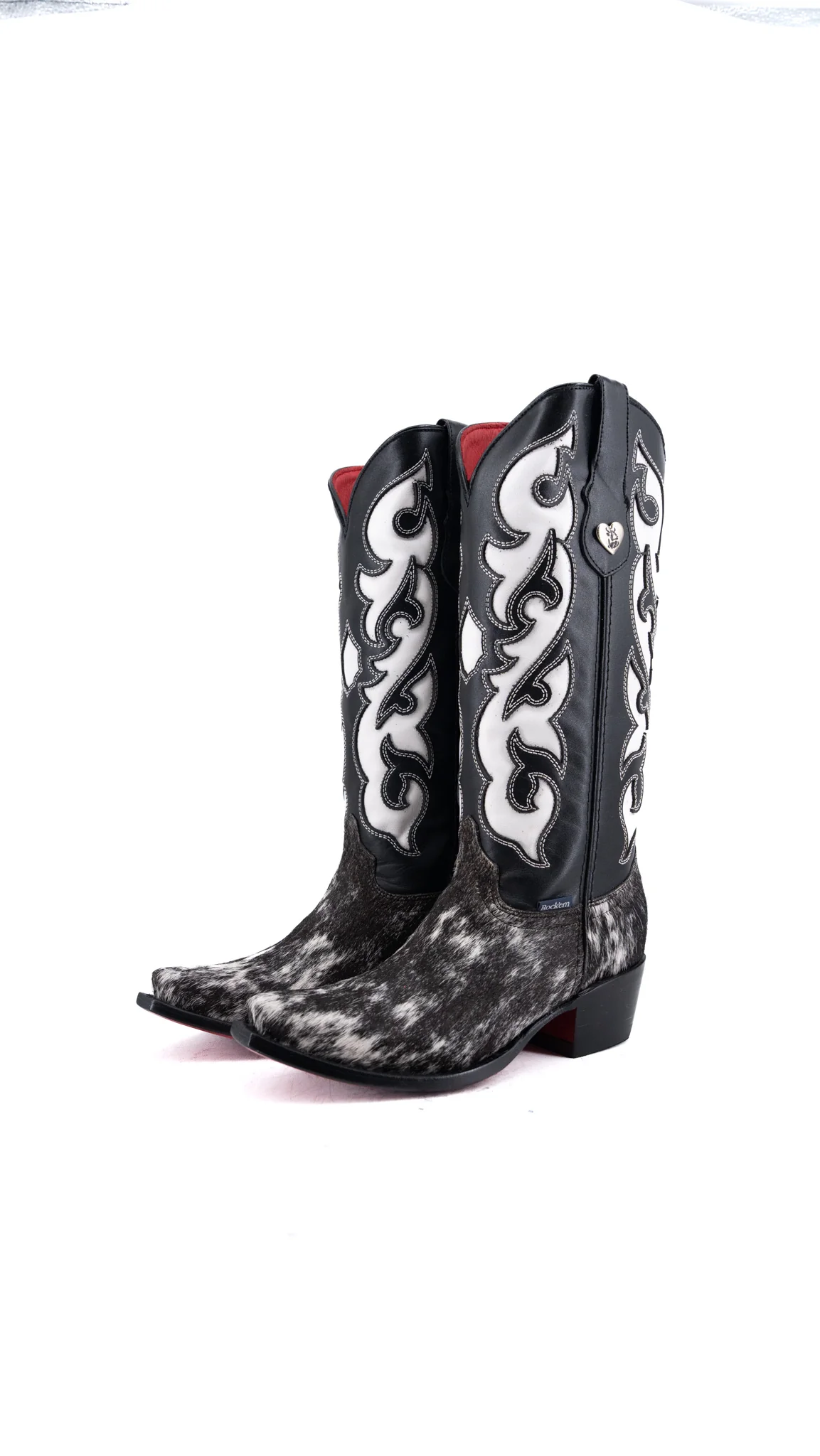 Emely Midi Cowhide Red Bottom Snip Toe Cowgirl Boot Size 7.5 Box CW104