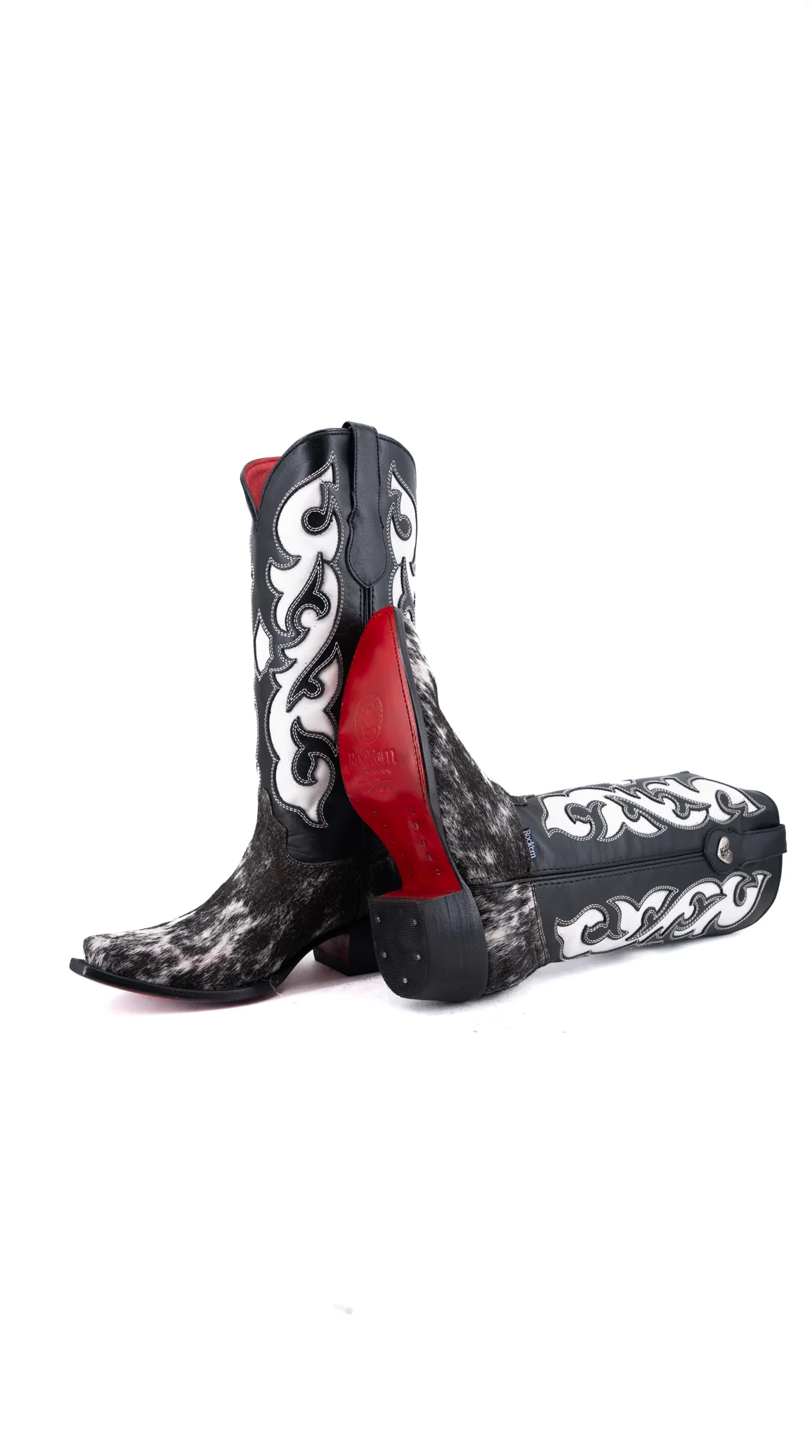 Emely Midi Cowhide Red Bottom Snip Toe Cowgirl Boot Size 7.5 Box CW104 - Image 2
