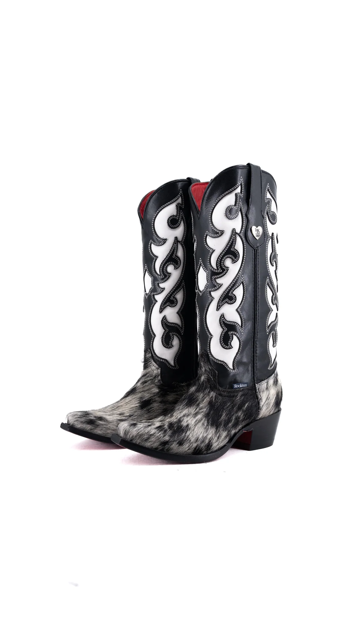 Emely Midi Cowhide Red Bottom Snip Toe Cowgirl Boot  Size 7 Box CW101