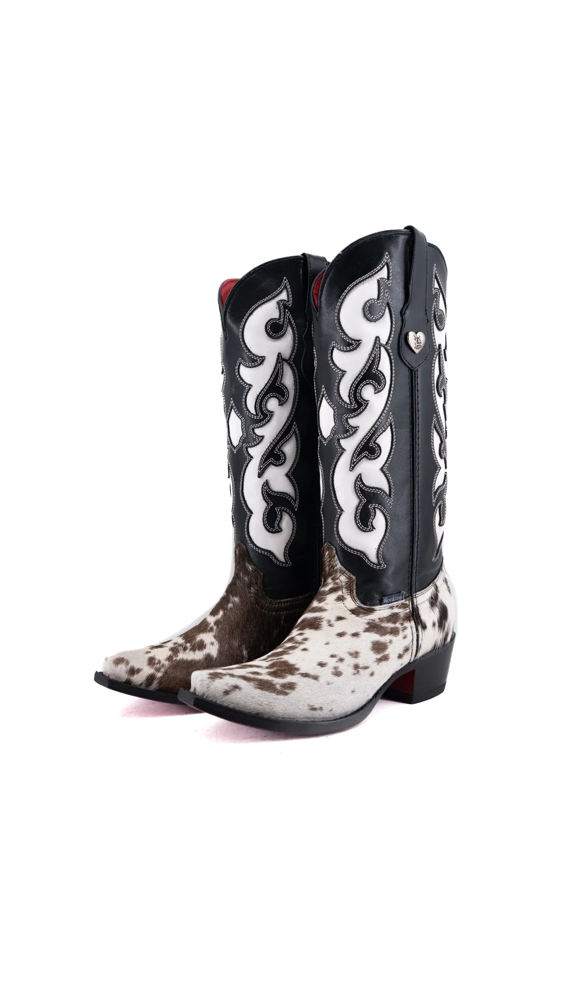 Emely Midi Cowhide Red Bottom Snip Toe Cowgirl Boot Size 8.5 Box CW105