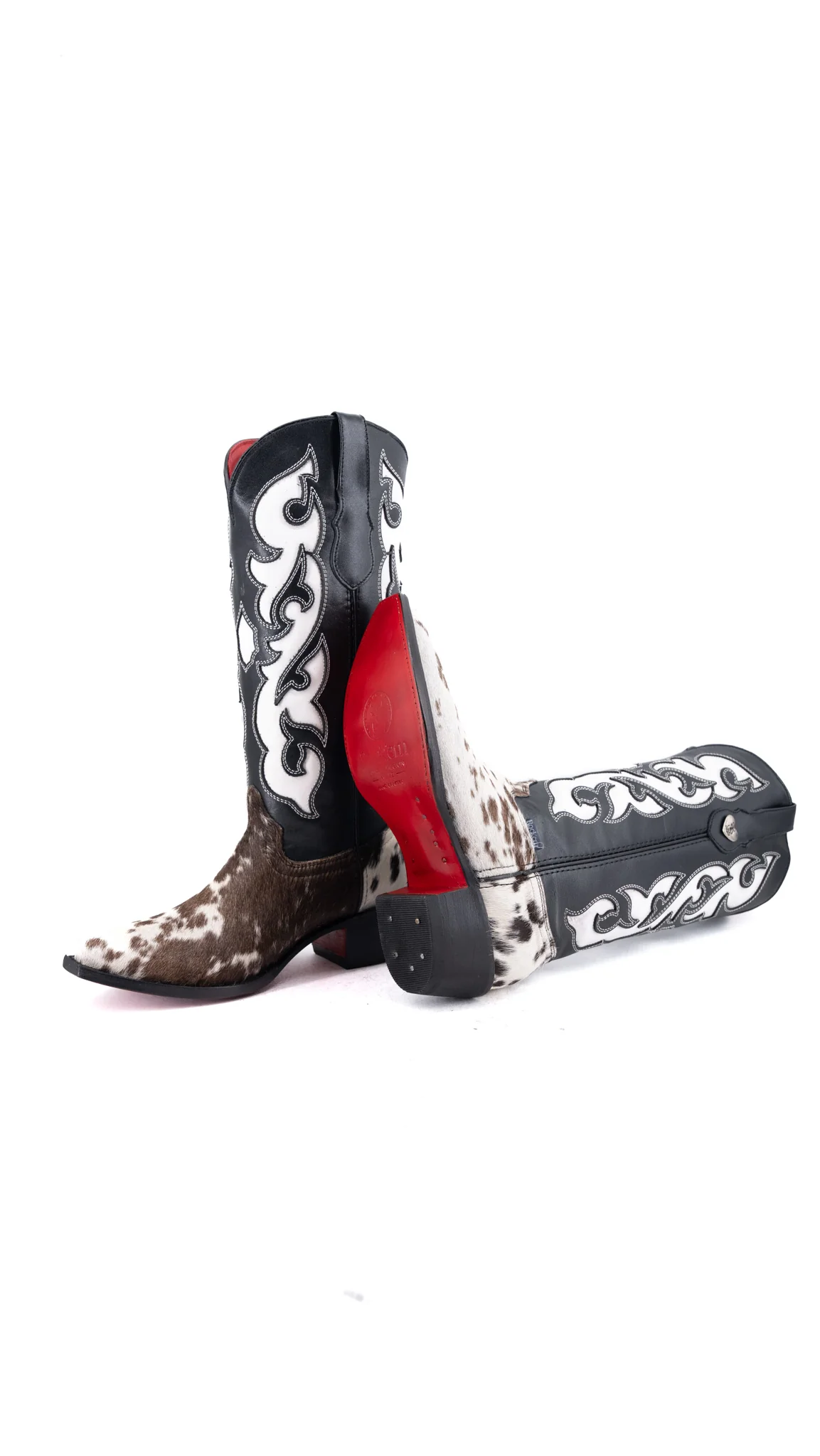 Emely Midi Cowhide Red Bottom Snip Toe Cowgirl Boot Size 8.5 Box CW105 - Image 2