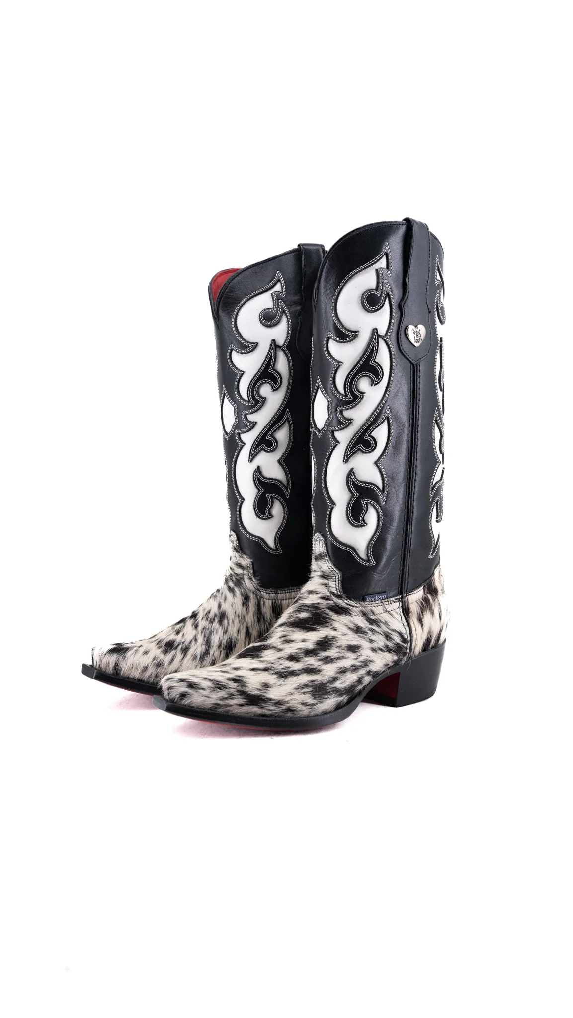 Emely Midi Cowhide Red Bottom Snip Toe Cowgirl Boot Size 8.5 Box CW106