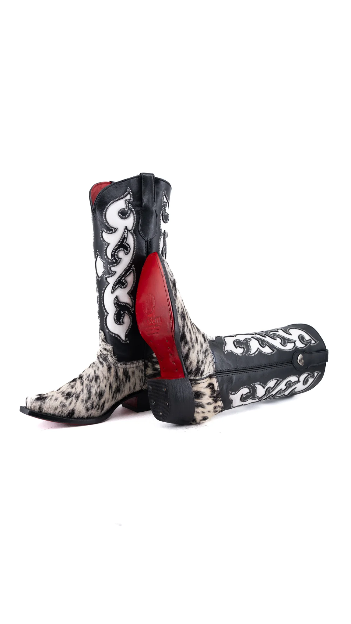 Emely Midi Cowhide Red Bottom Snip Toe Cowgirl Boot Size 8.5 Box CW106 - Image 2