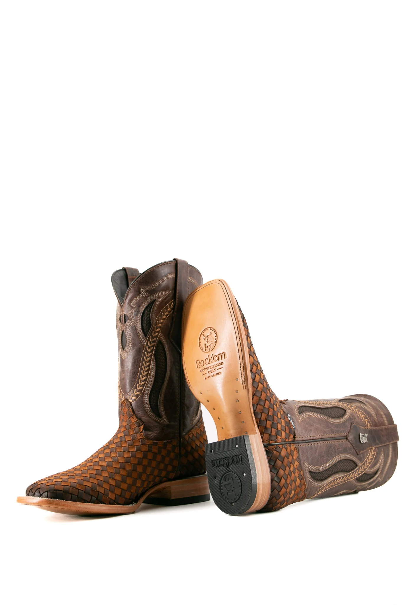 Serbia Woven Square Toe Cowboy Boot - Image 11