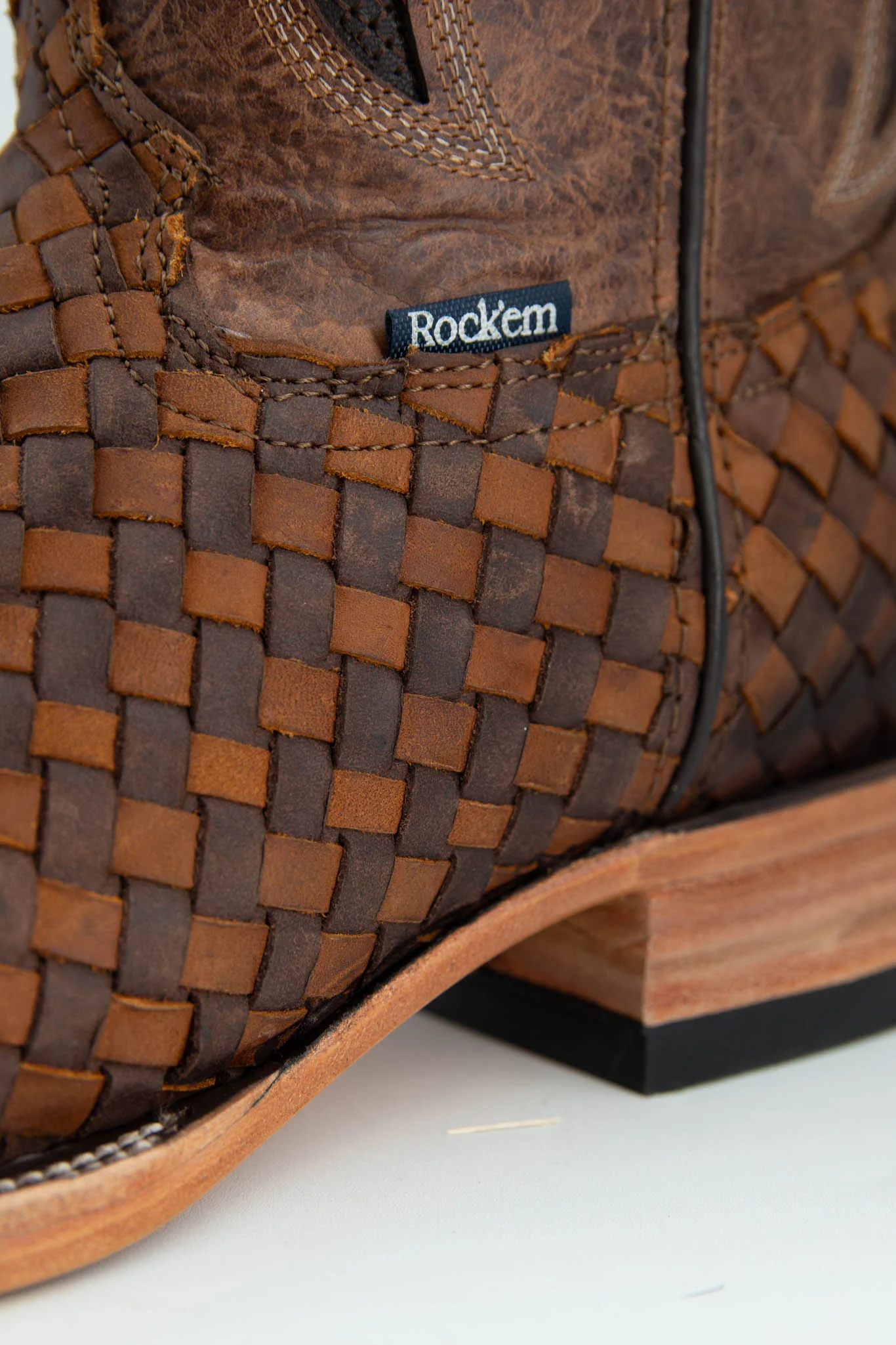Serbia Woven Square Toe Cowboy Boot - Image 13