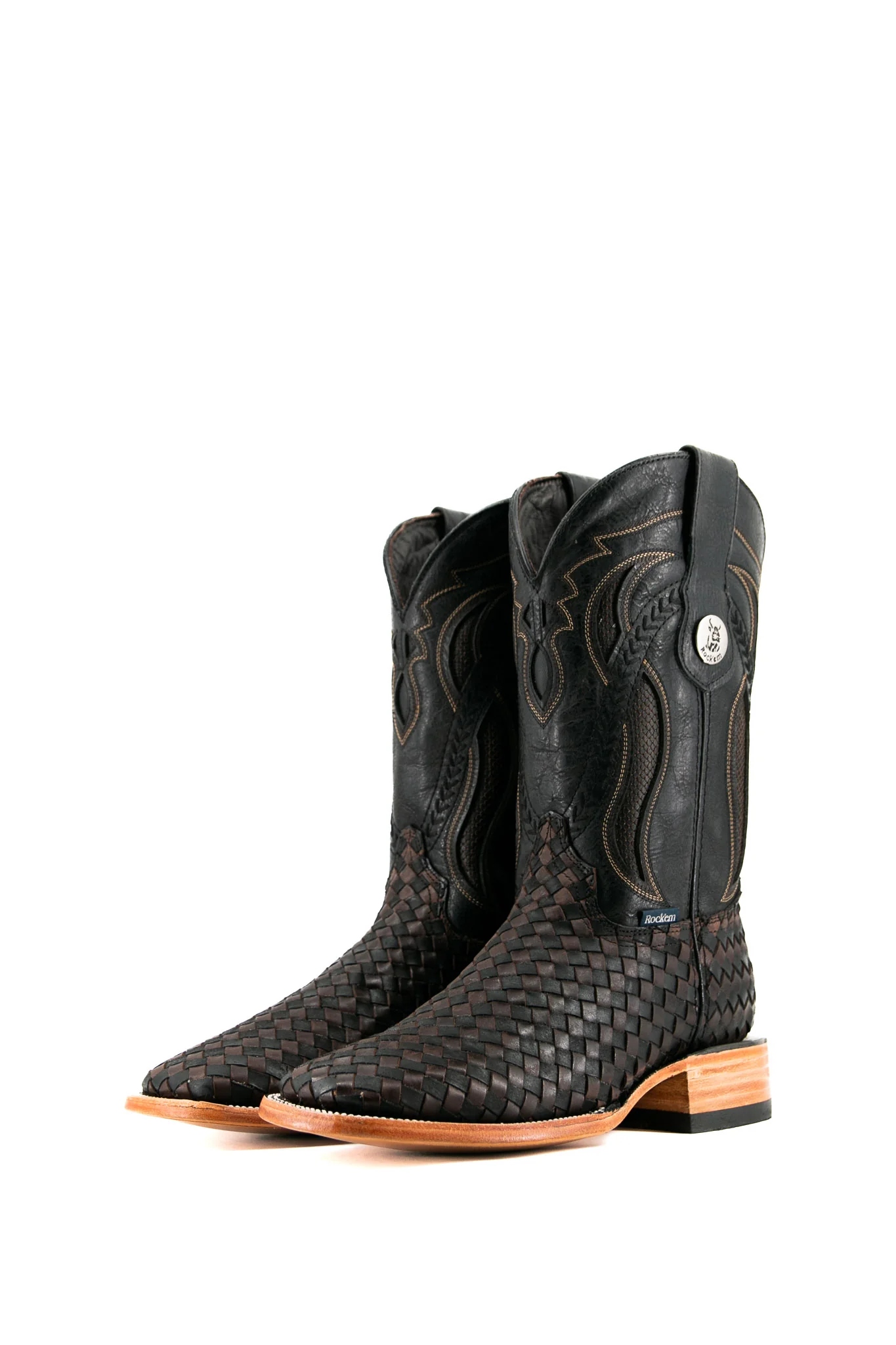 Serbia Woven Square Toe Cowboy Boot - Image 15