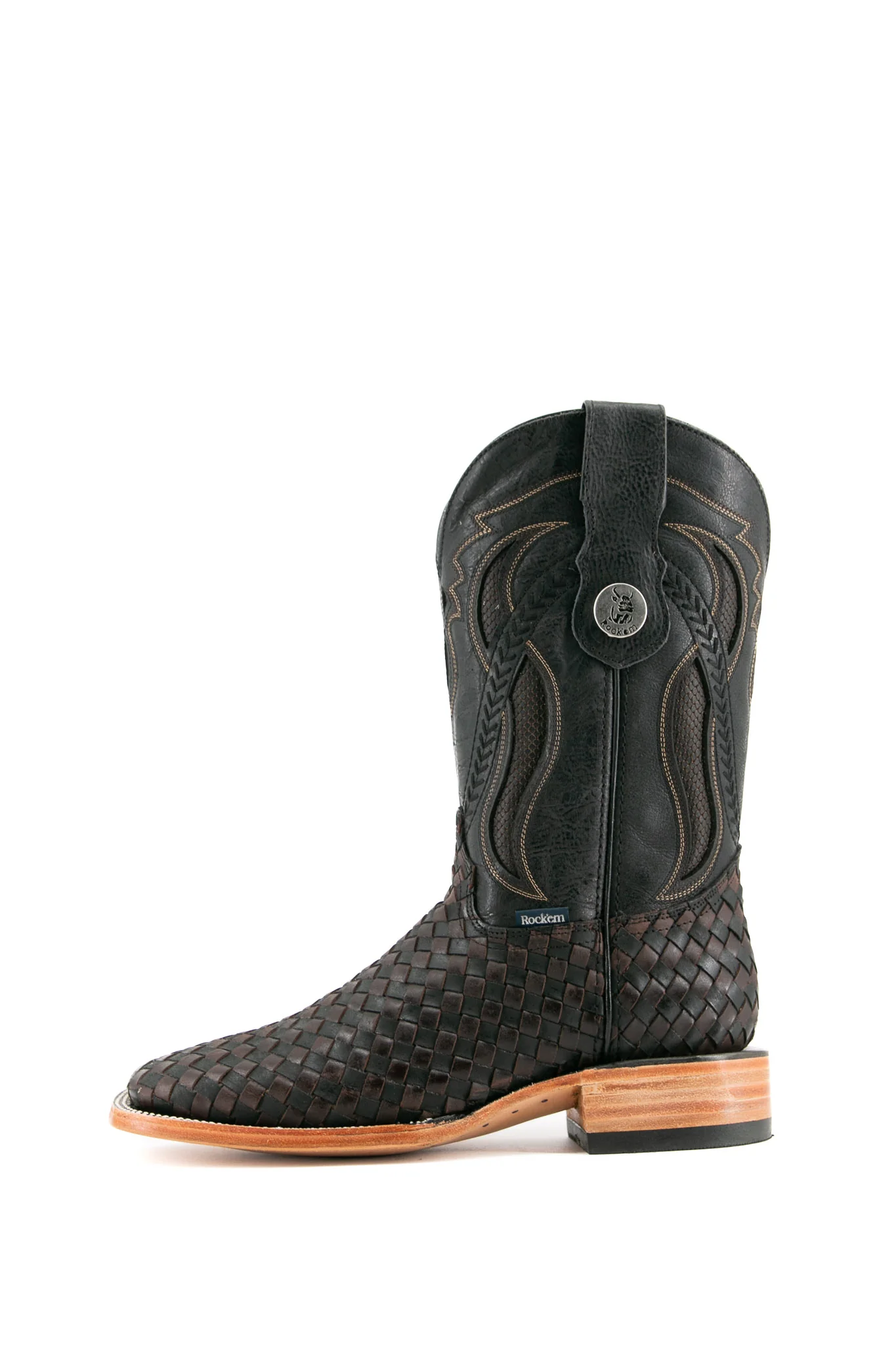Serbia Woven Square Toe Cowboy Boot - Image 16