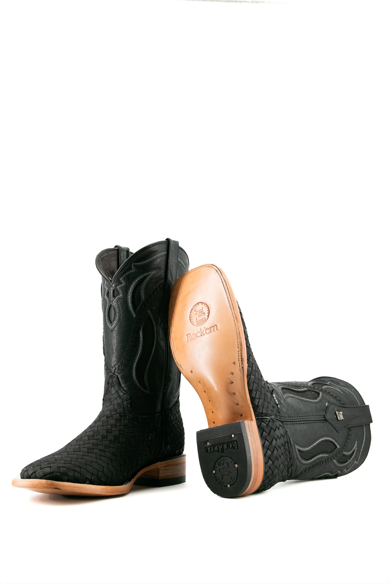 Serbia Woven Square Toe Cowboy Boot - Image 4
