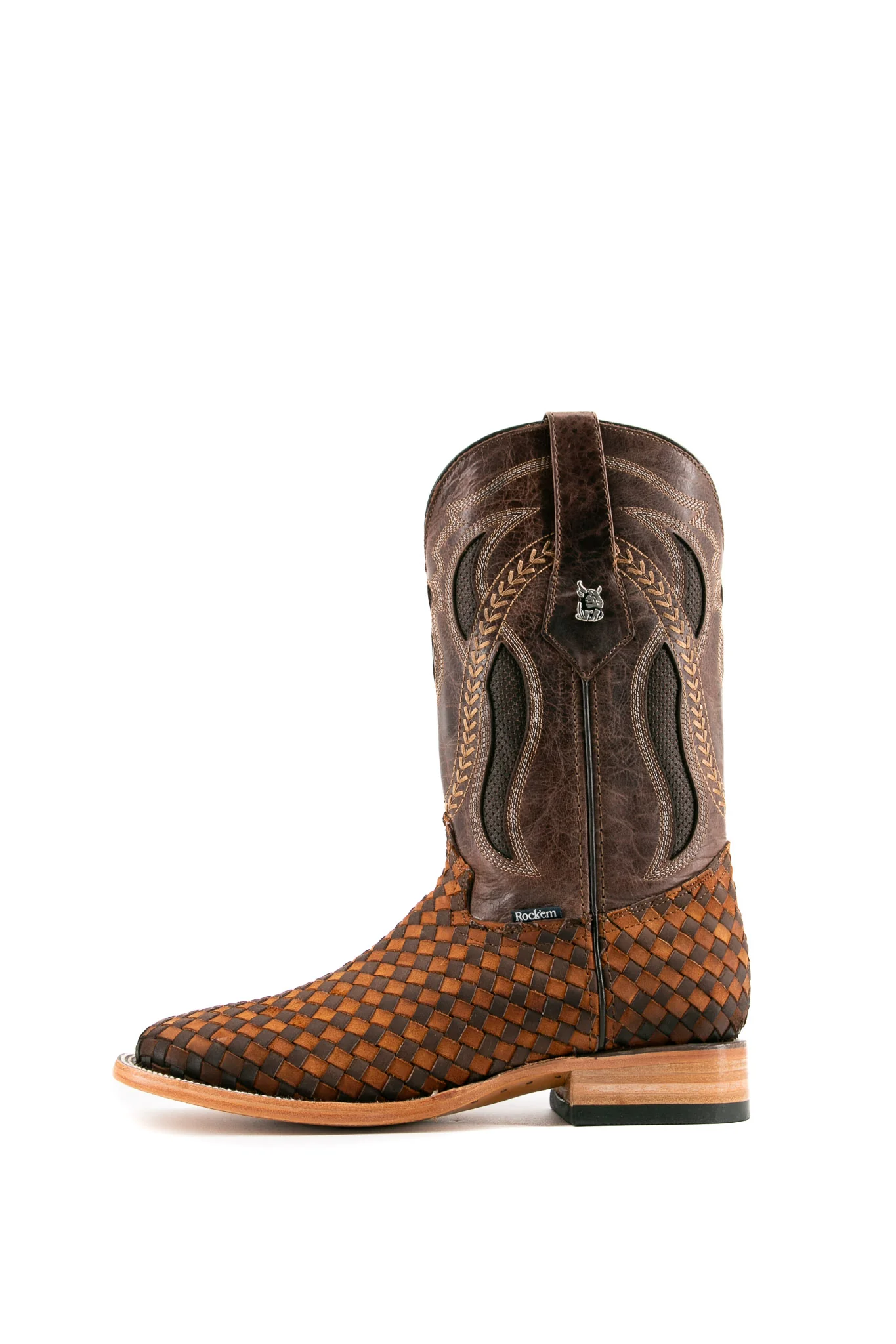 Serbia Woven Square Toe Cowboy Boot - Image 9