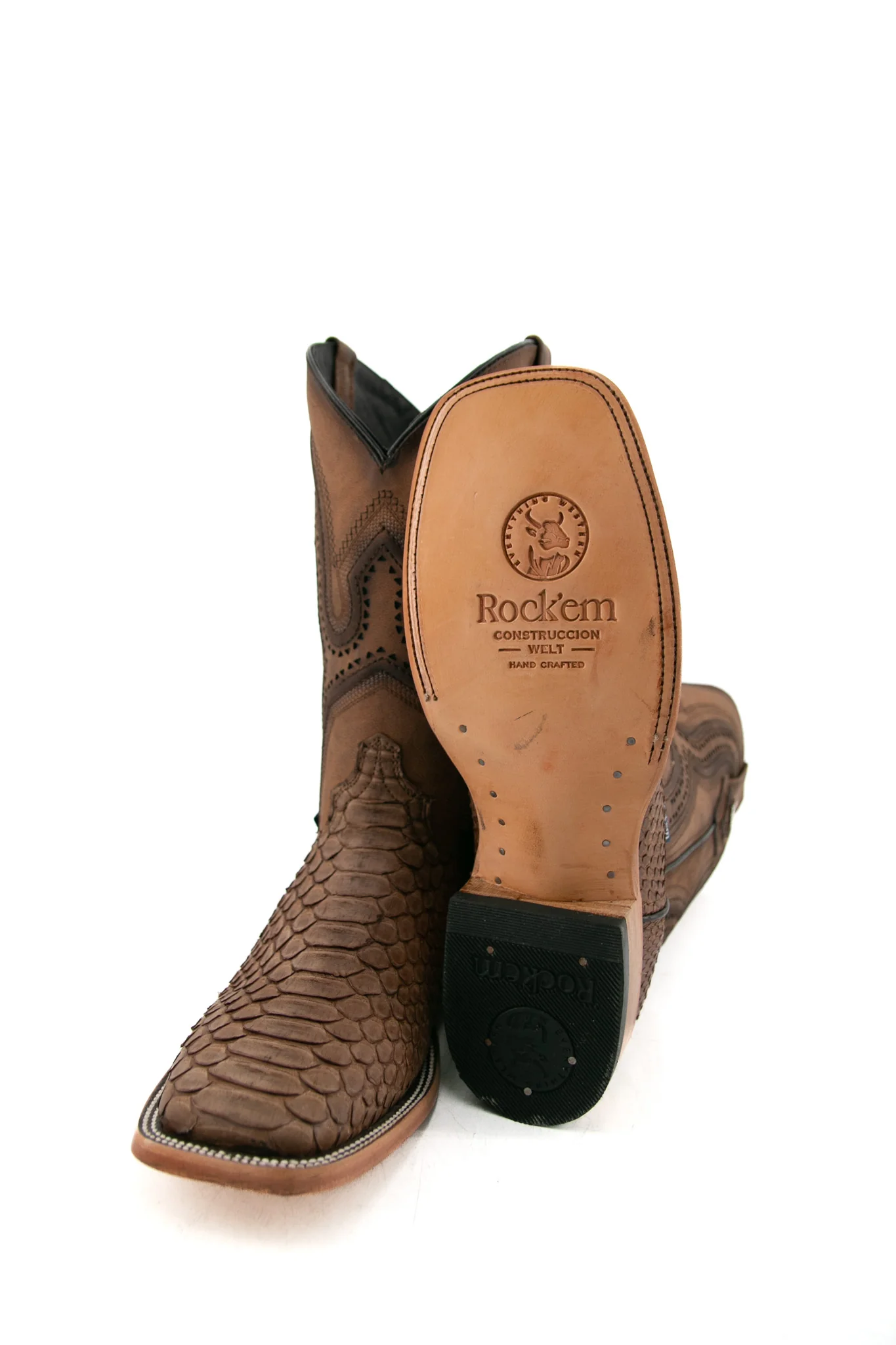 Exotic Python Matte Square Toe Cowboy Boot - Image 10