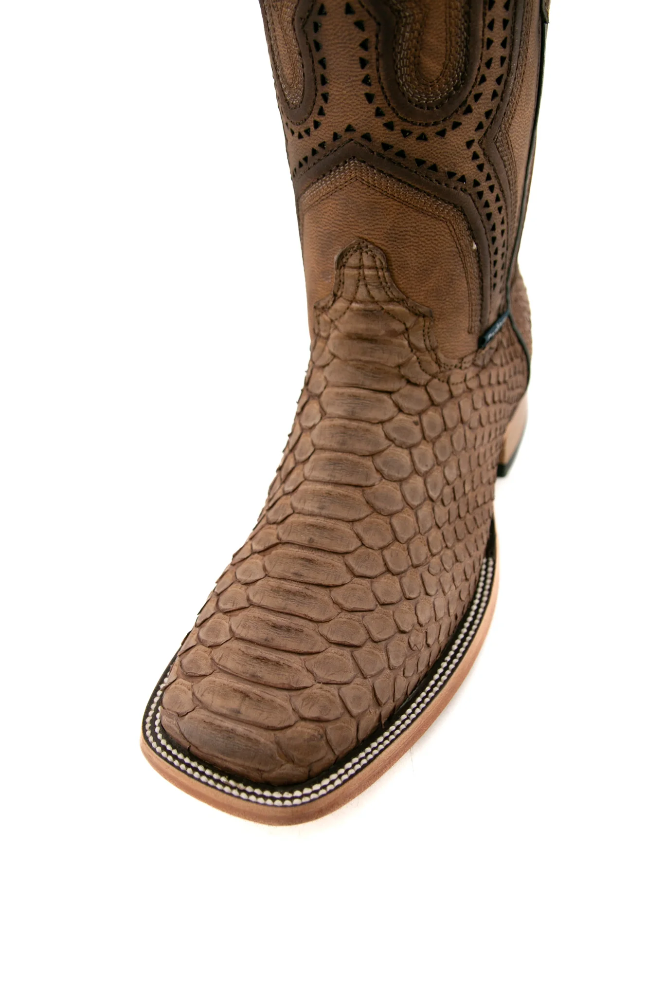 Exotic Python Matte Square Toe Cowboy Boot - Image 11