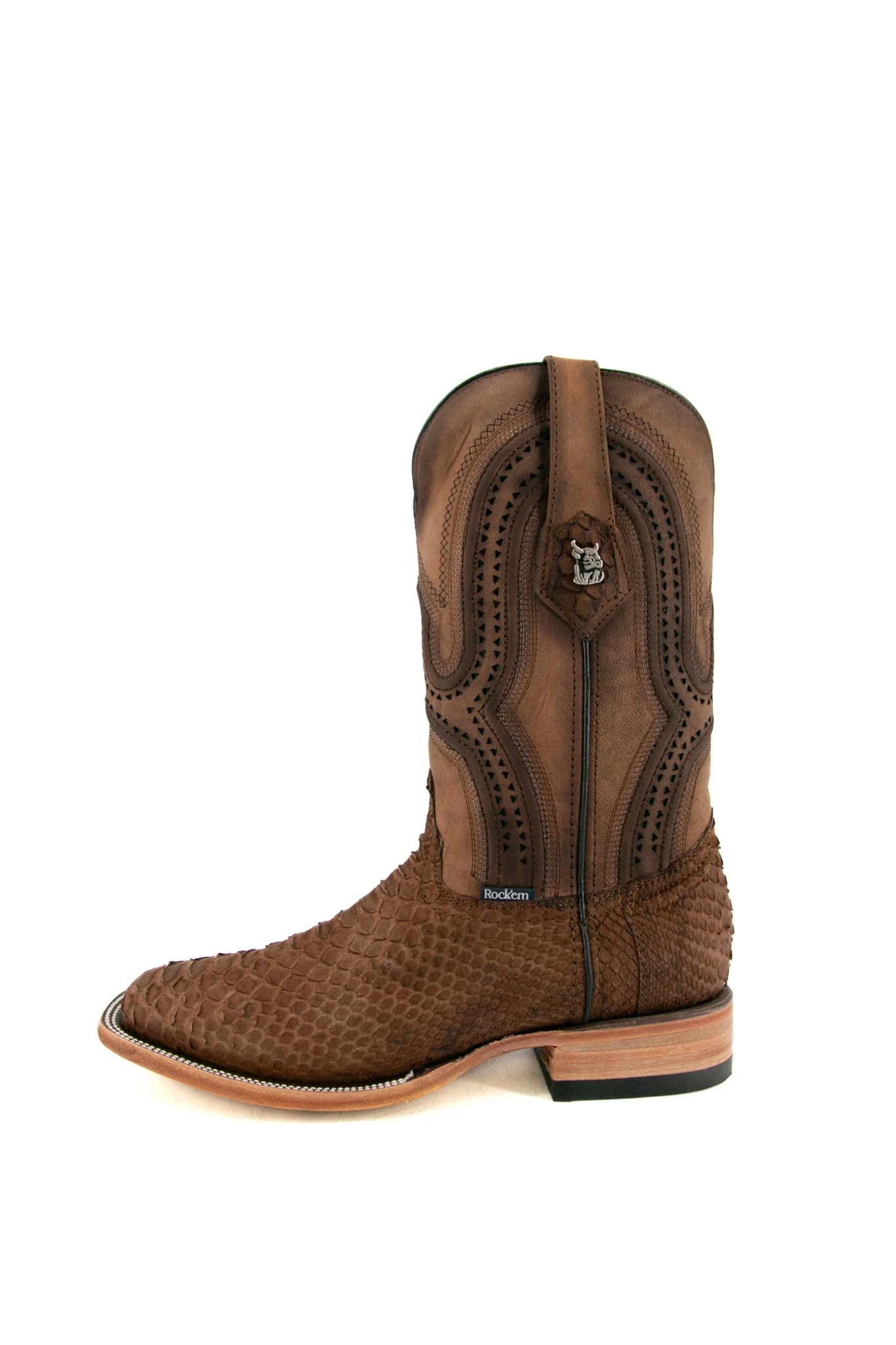 Exotic Python Matte Square Toe Cowboy Boot - Image 2