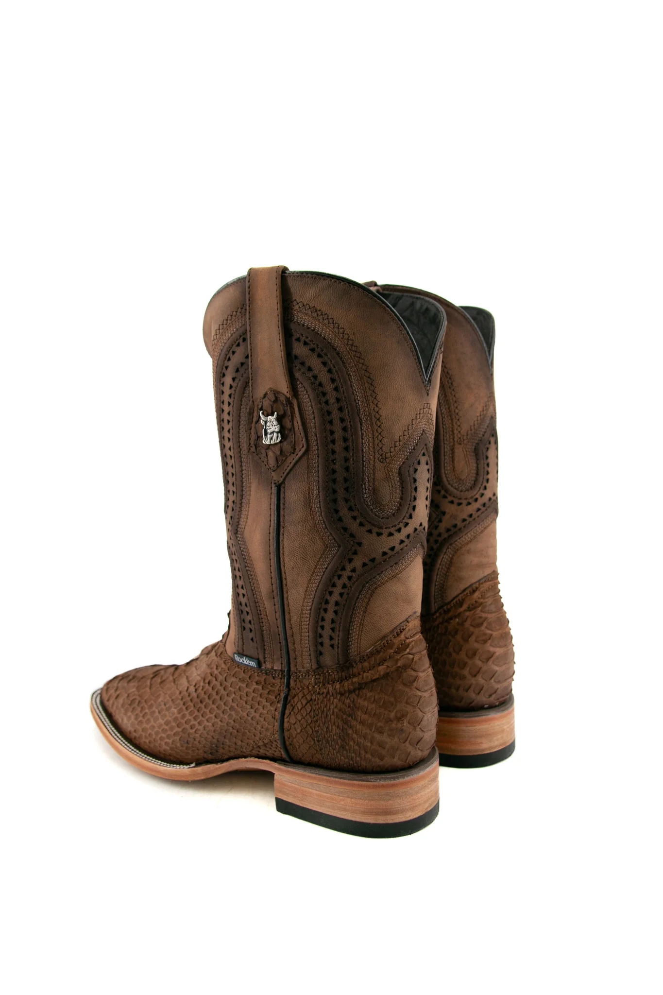 Exotic Python Matte Square Toe Cowboy Boot - Image 3