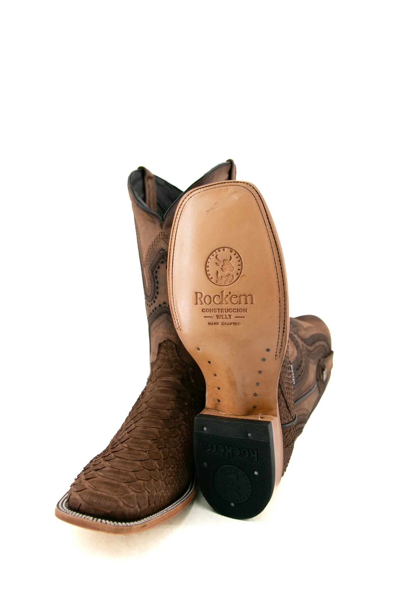Exotic Python Matte Square Toe Cowboy Boot - Image 4