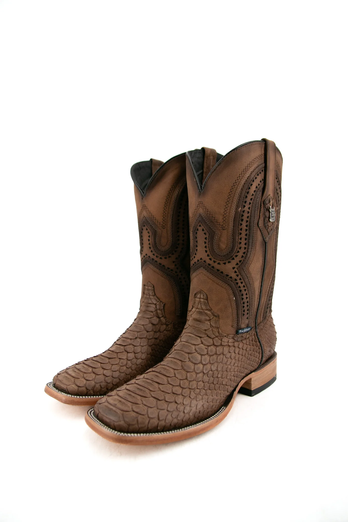 Exotic Python Matte Square Toe Cowboy Boot - Image 7