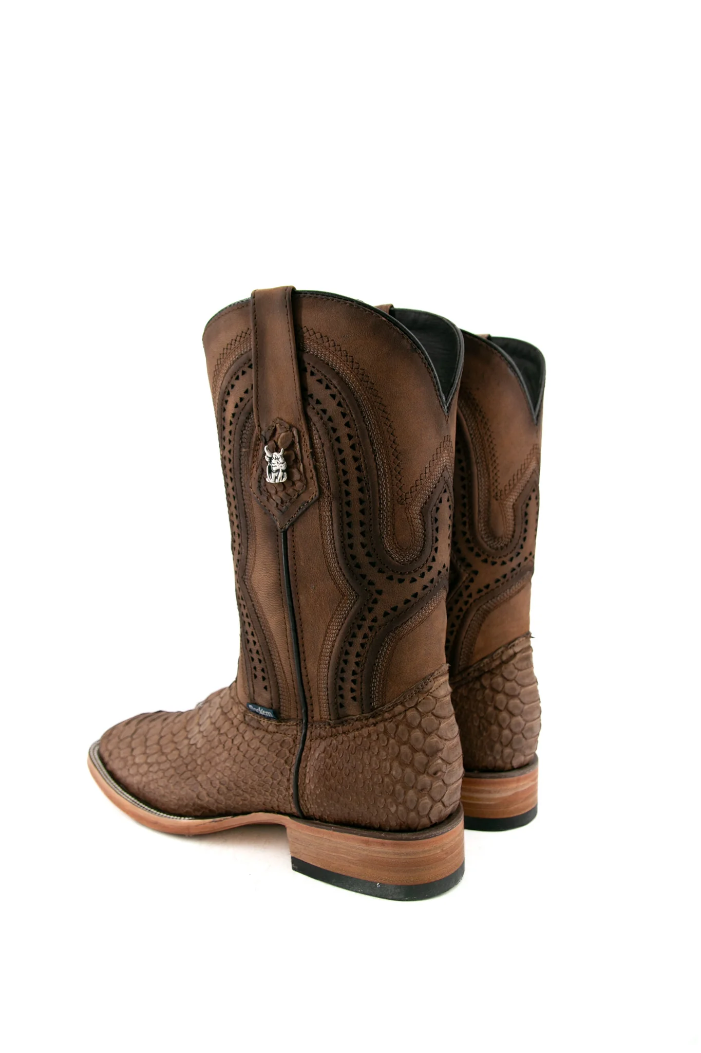 Exotic Python Matte Square Toe Cowboy Boot - Image 9